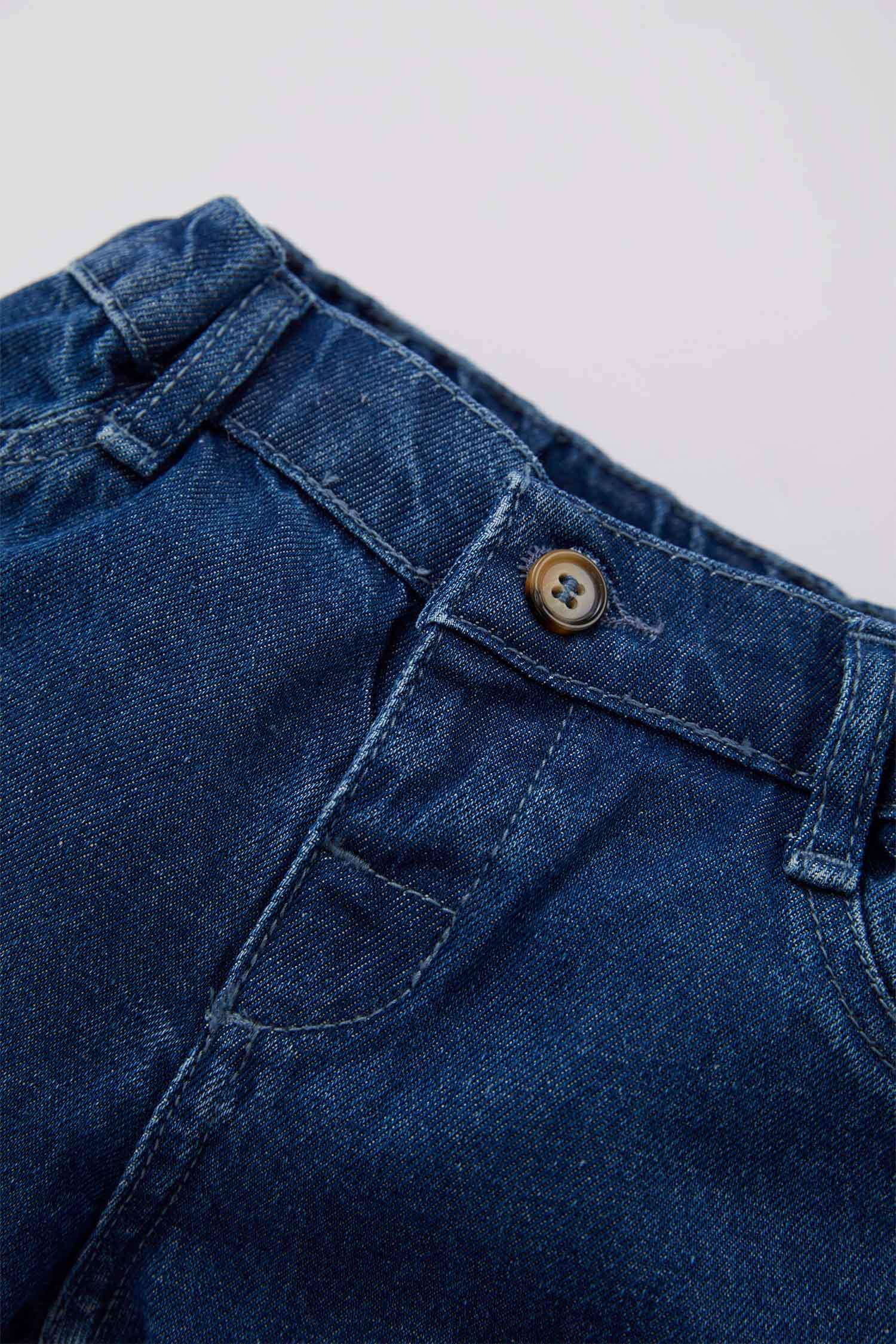 Kız Bebek Paça Ucu Katlamalı Jean Pantolon