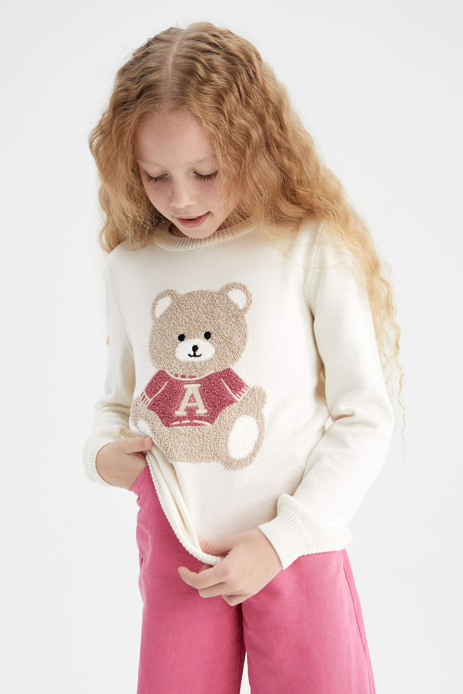 Girls teddy clearance jumper