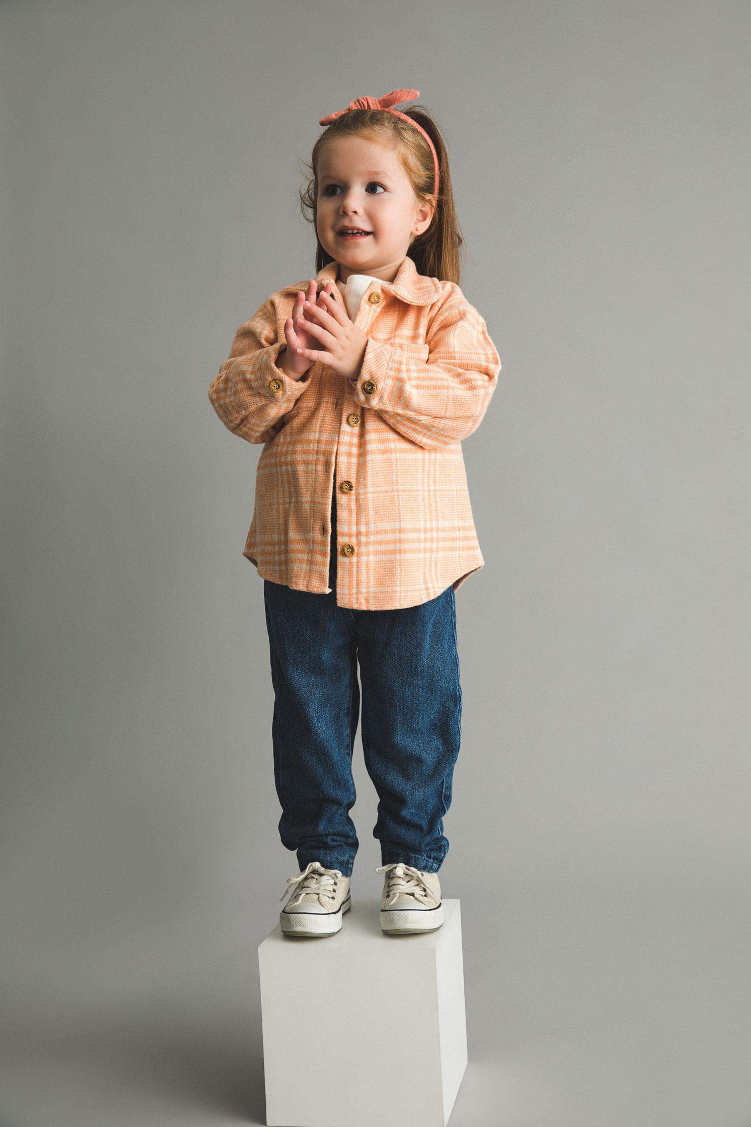 Сәби Қыз қалыпты пішім деним Шалбар