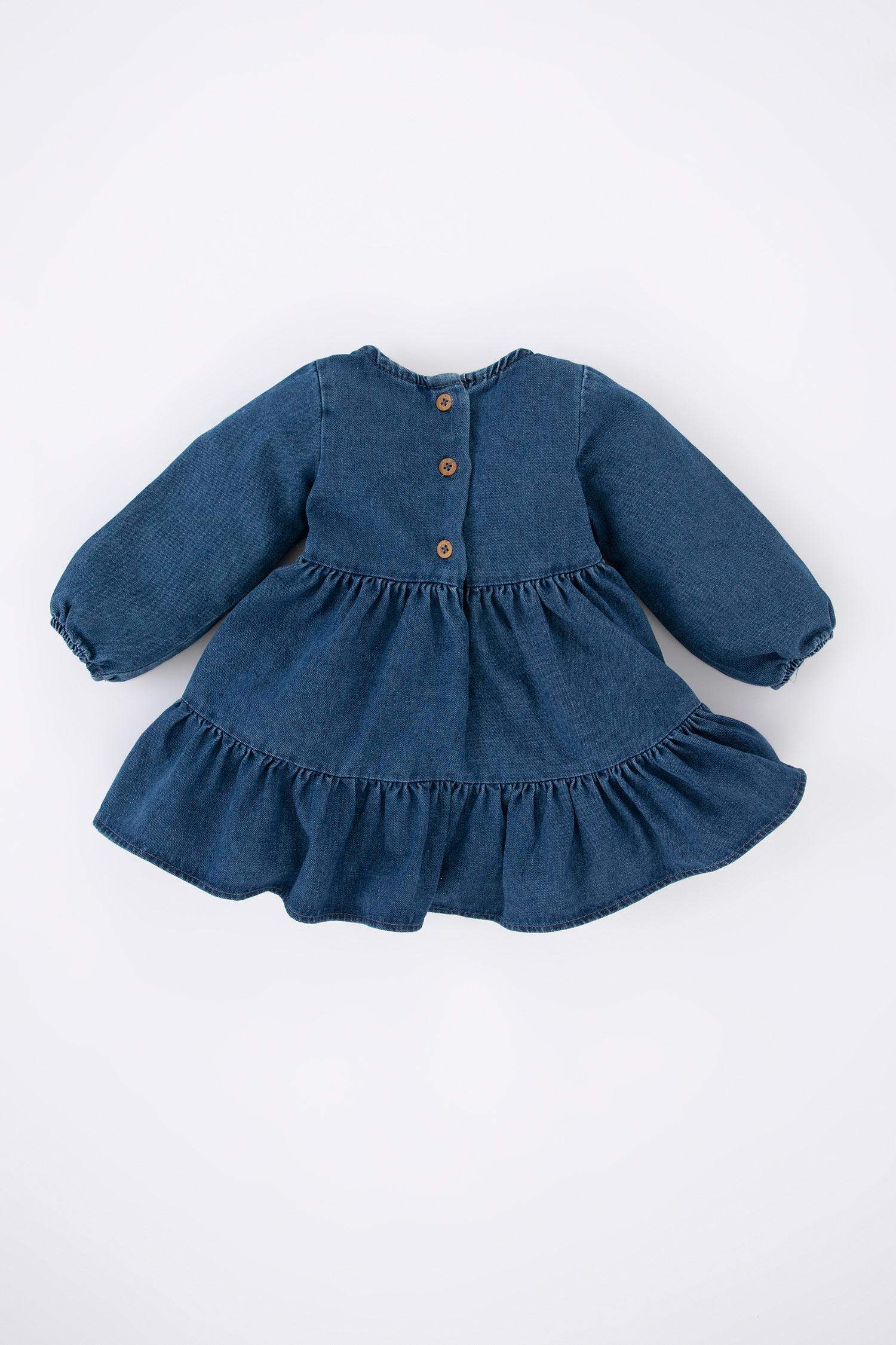 Robe Jean Col Ras Du Cou Manche Longue