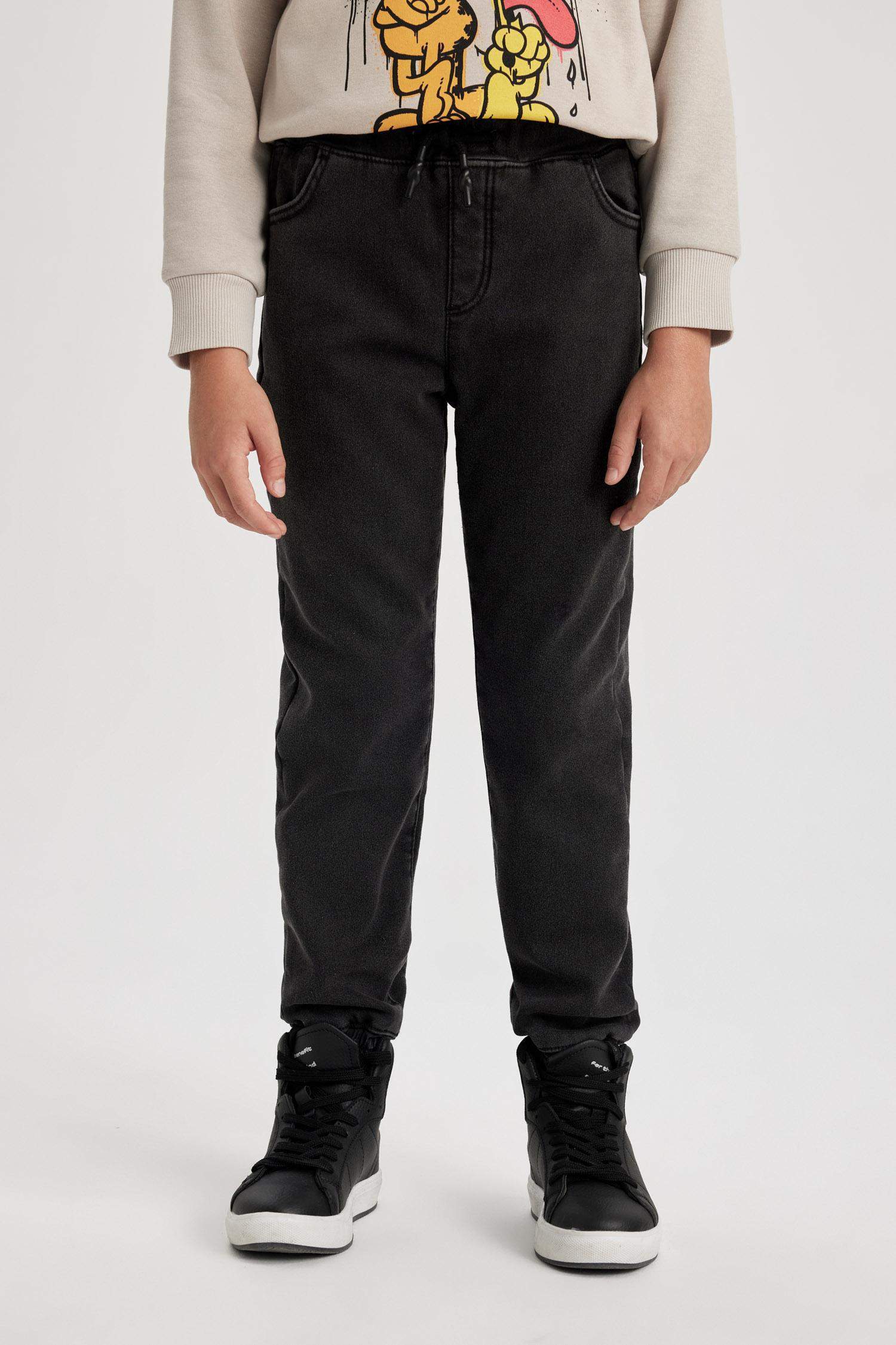 Boy Jogger Elastic Banded Leg Fleece Lined Jeans