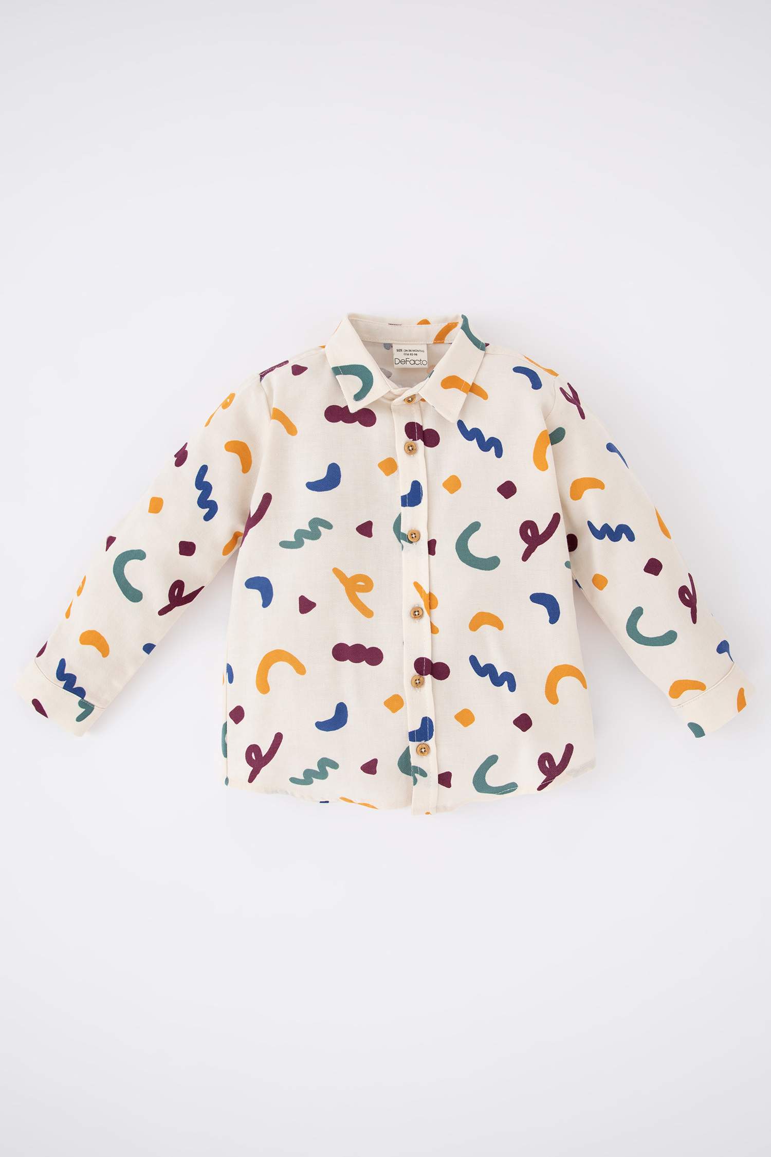 Erkek Bebek Gömlek Yaka Twill Uzun Kollu Gömlek