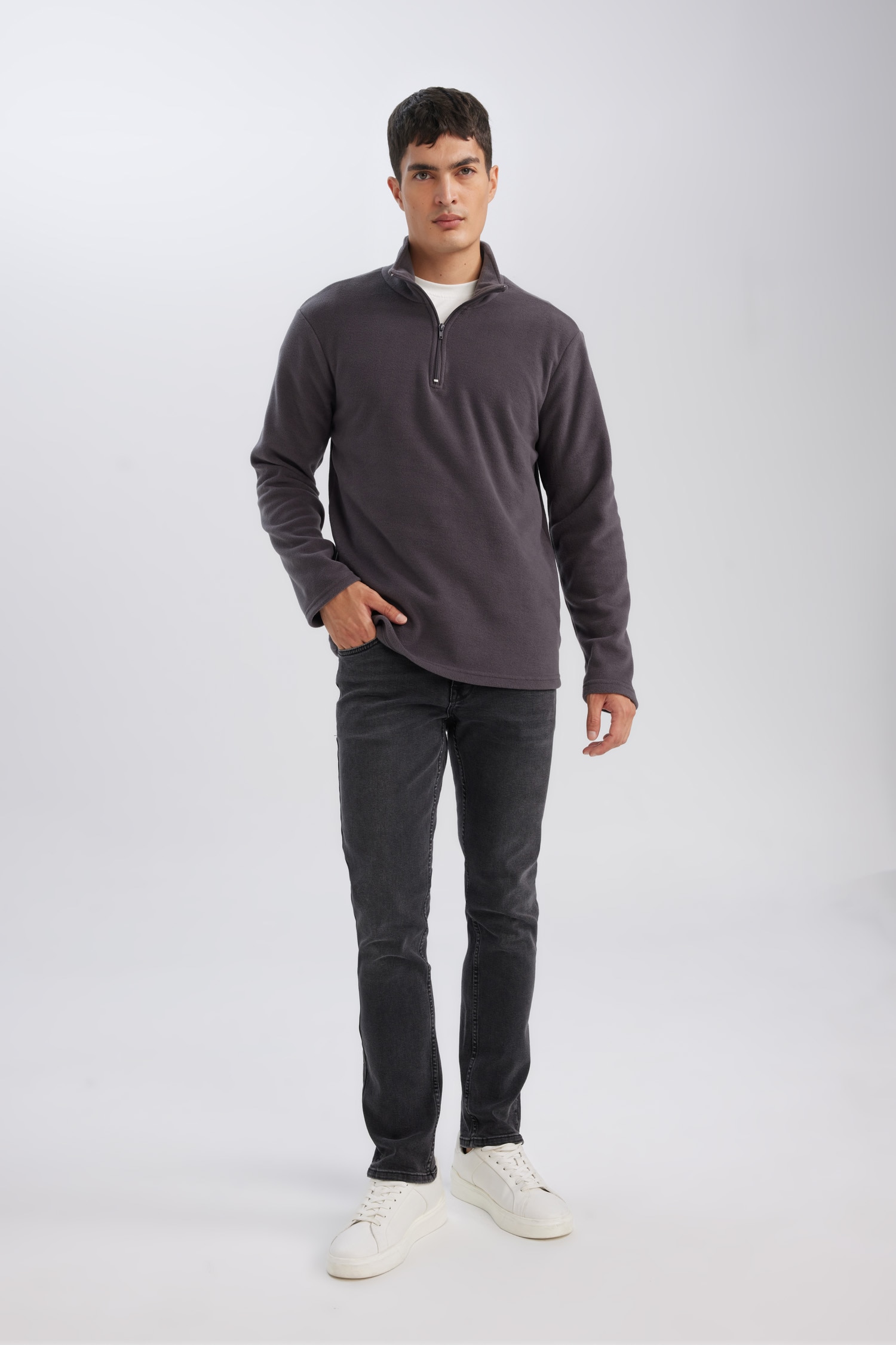 DeFacto Regular Fıt Polar Sweatshirt görsel 2
