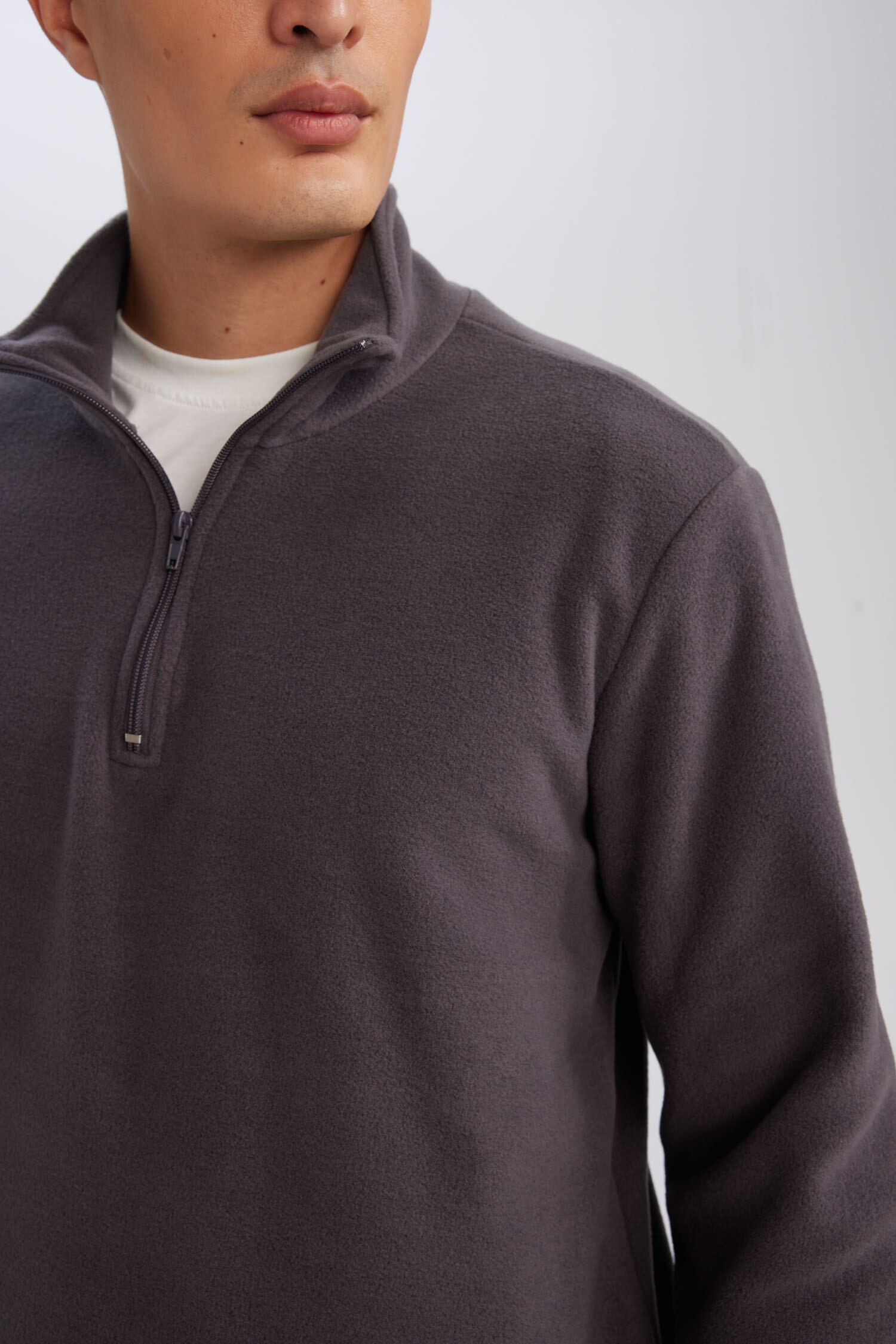 DeFacto Regular Fıt Polar Sweatshirt görsel 6