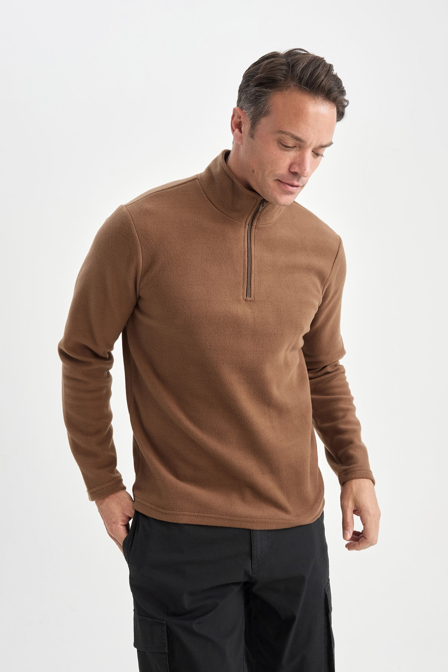 DeFacto Regular Fıt Polar Sweatshirt görsel 3