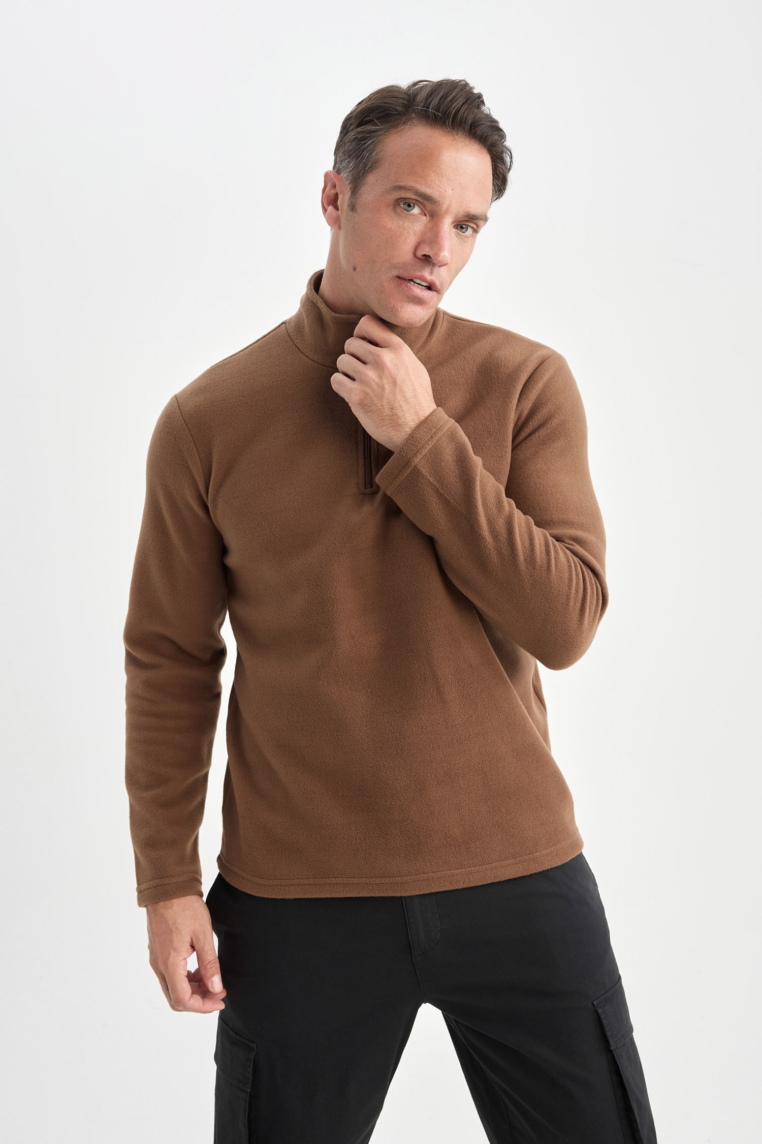 DeFacto Regular Fıt Polar Sweatshirt görsel 4