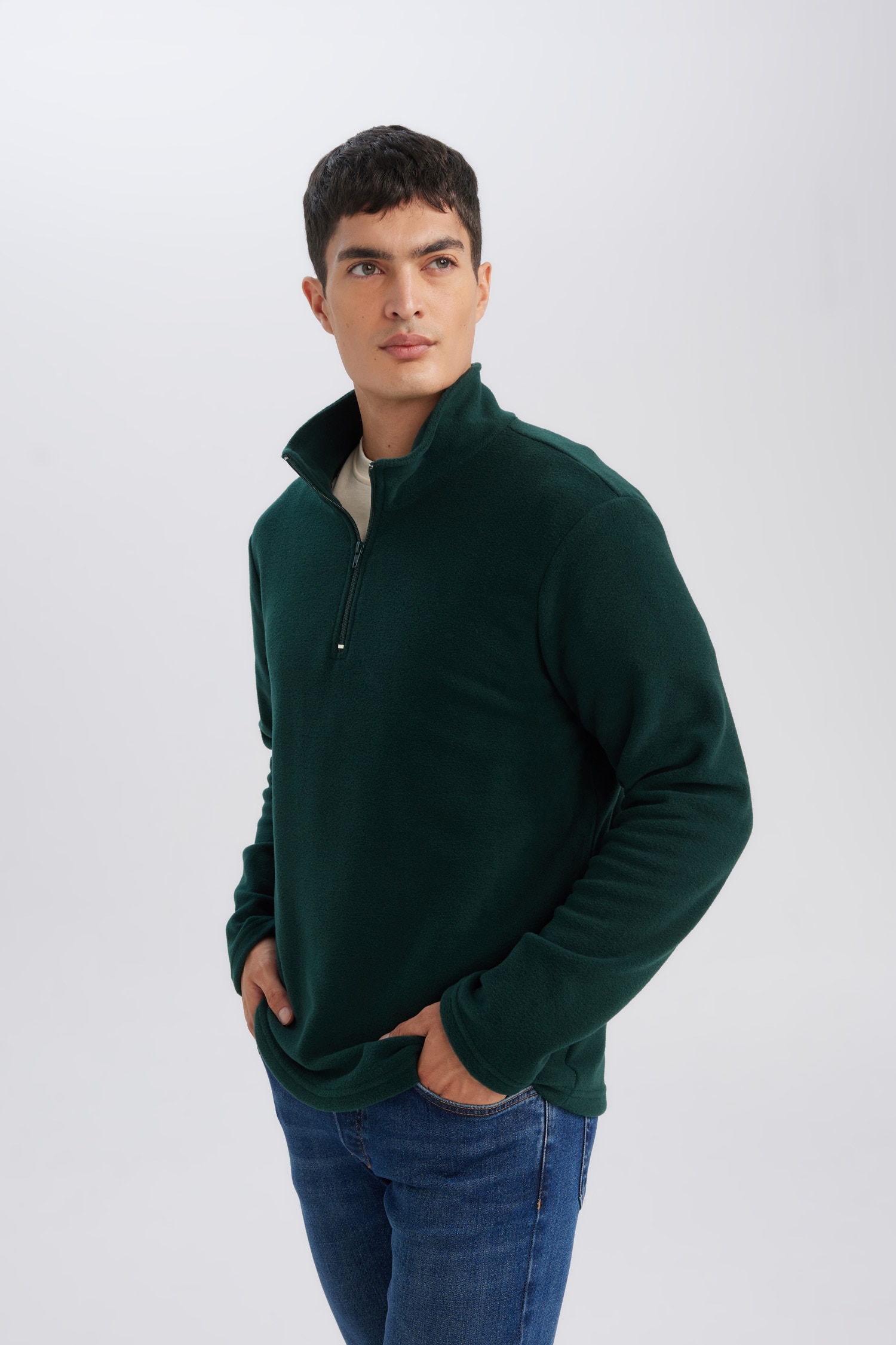 DeFacto Regular Fıt Polar Sweatshirt görsel 3