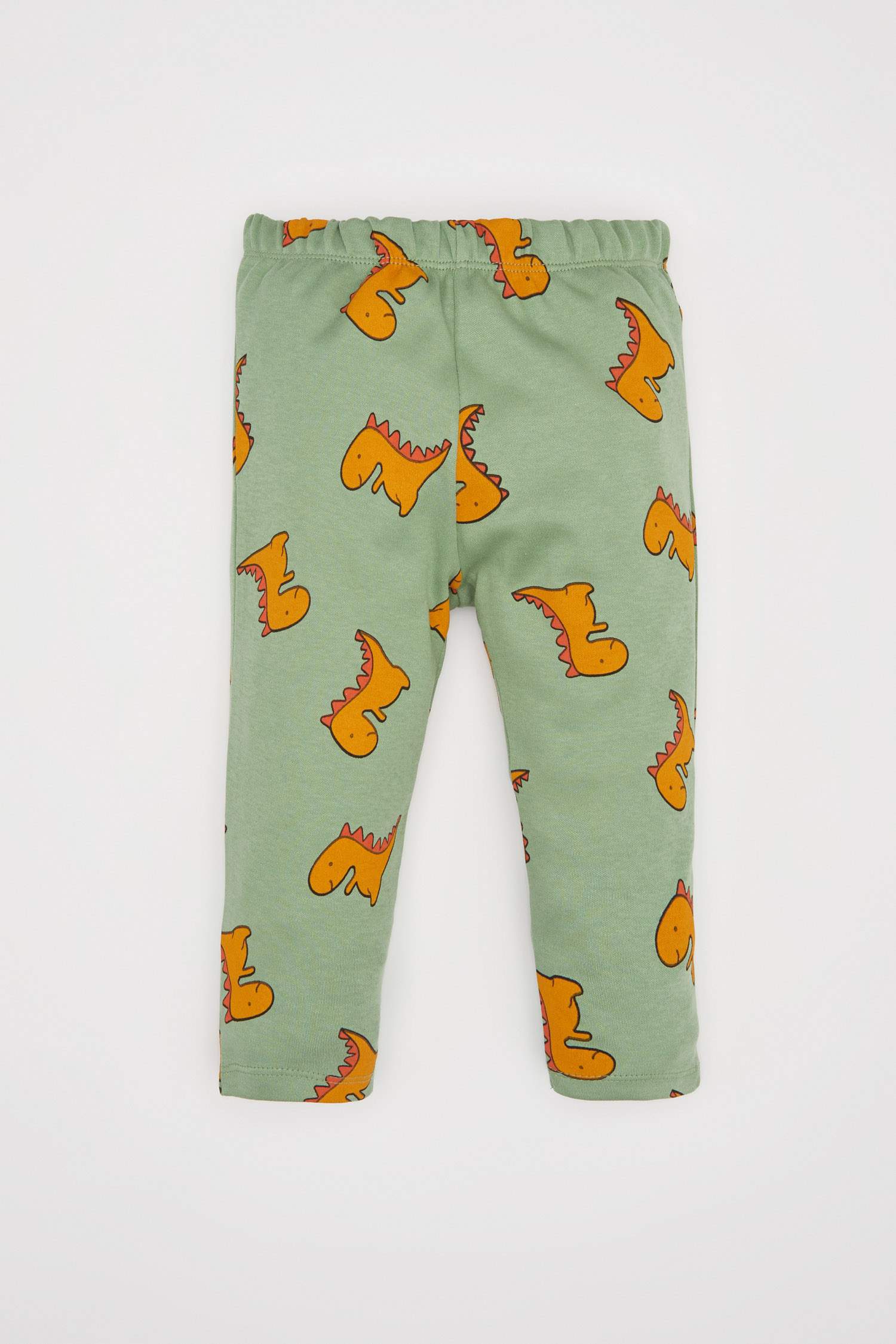 Baby Boy Dinosaur Printed Ribbed 2 Piece Pajama Set
