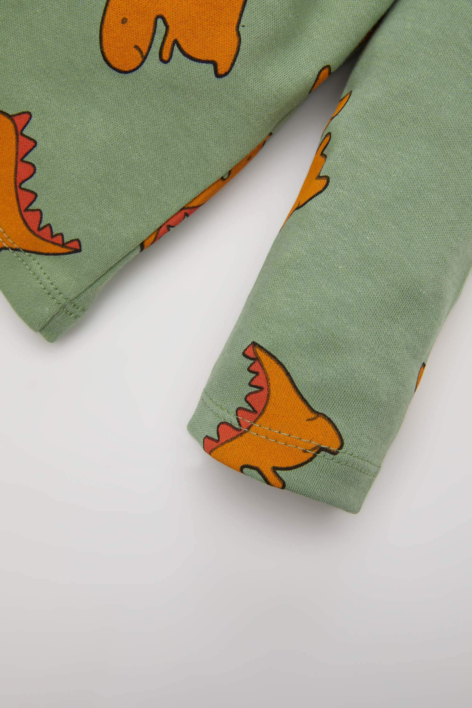 Baby Boy Dinosaur Printed Ribbed 2 Piece Pajama Set