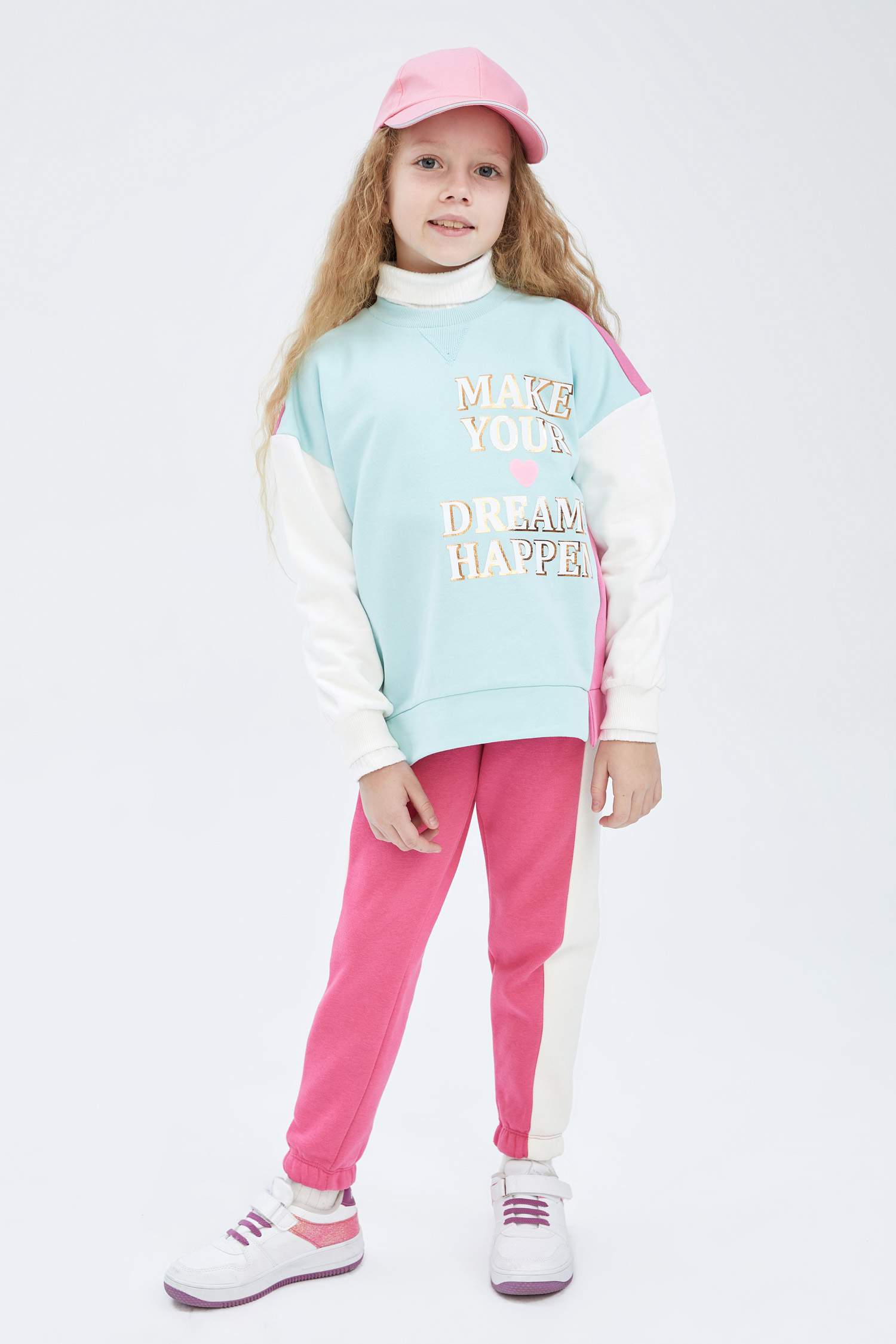 Sweatpants DeFacto Pour Fille - Coupe Droite, 64% Coton 36% Polyester, Lavable En Machine, à Enfiler
