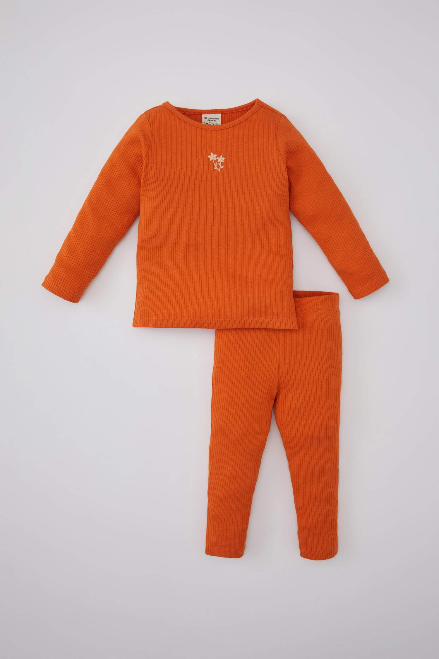 Pyjamas En Tricot Col Ras Du Cou Broderie Manche Longue 2 BéBé Fille