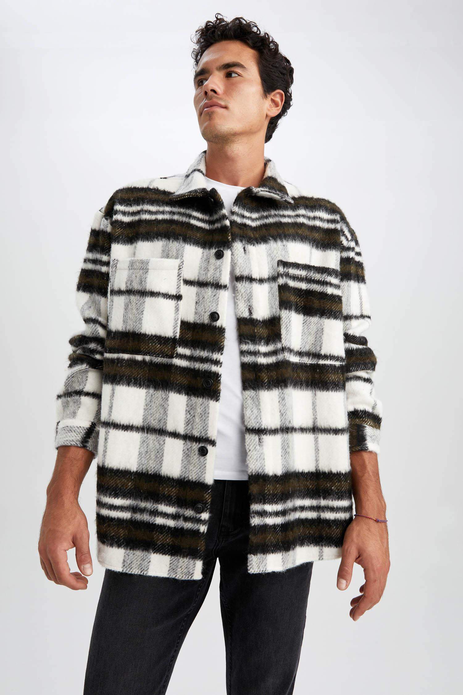 Oversize Fit Checked Lumberjack Shirt Jacket