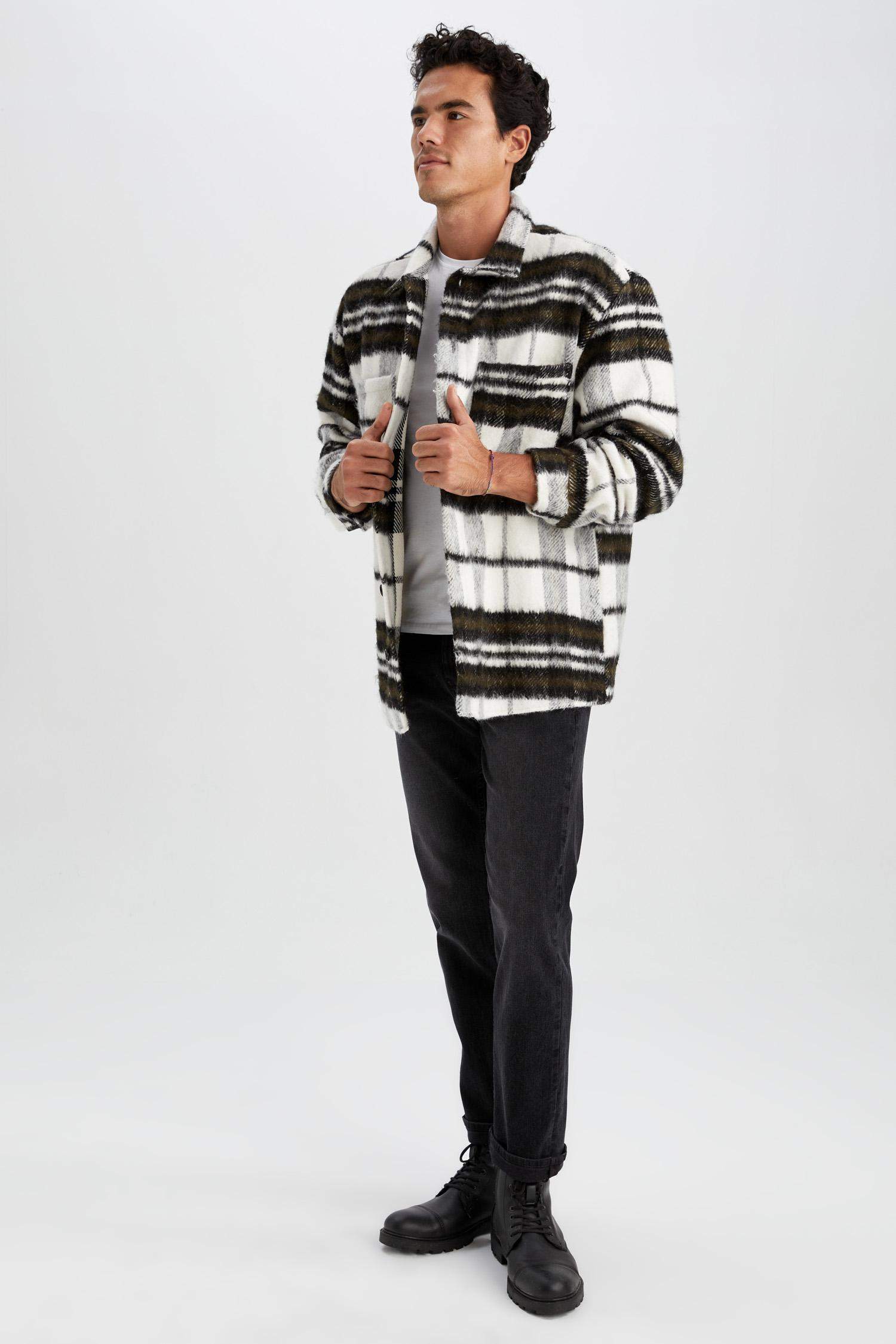 Oversize Fit Checked Lumberjack Shirt Jacket