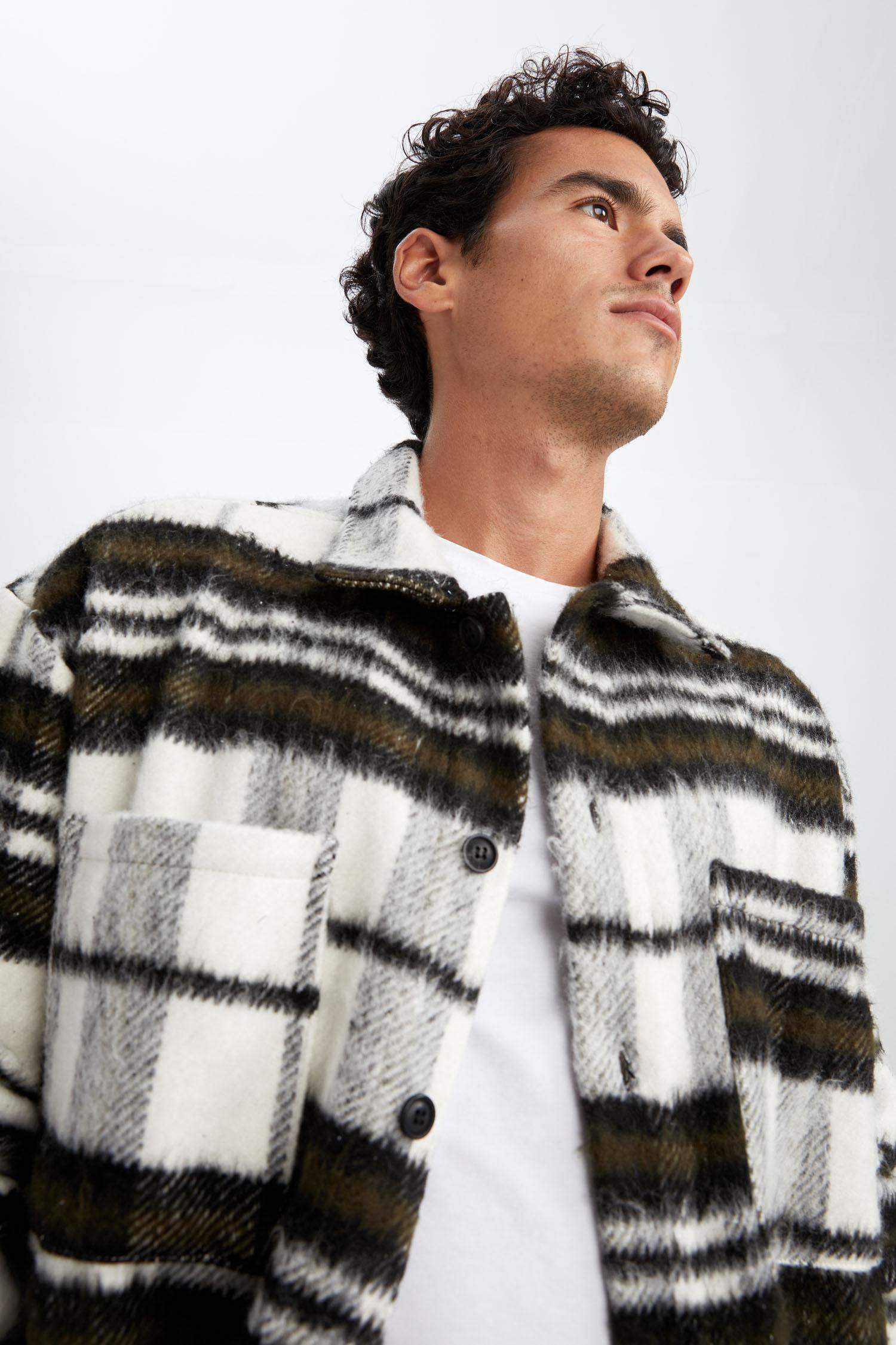 Oversize Fit Checked Lumberjack Shirt Jacket