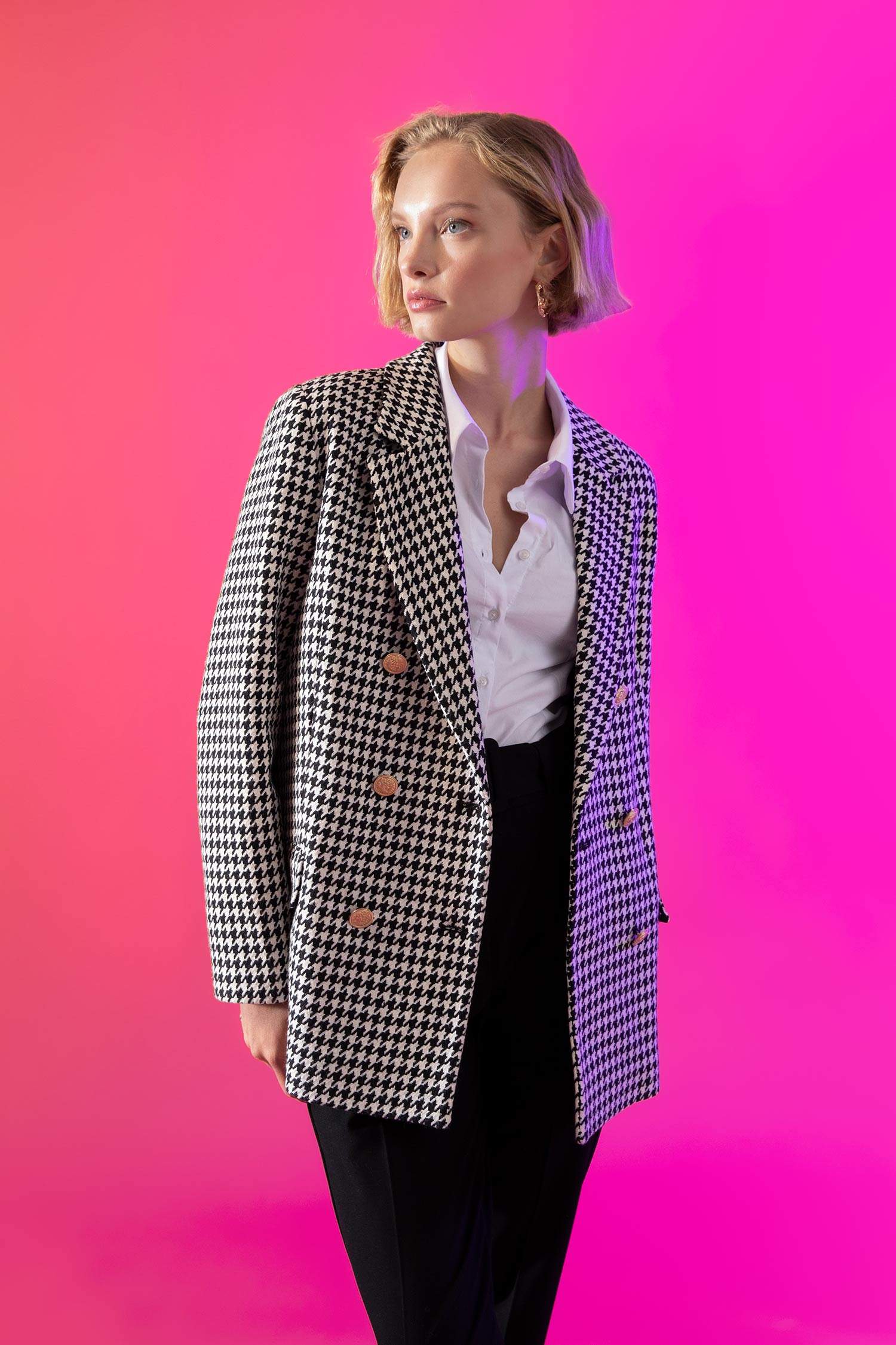 Oversize Fit Tweed Blazer
