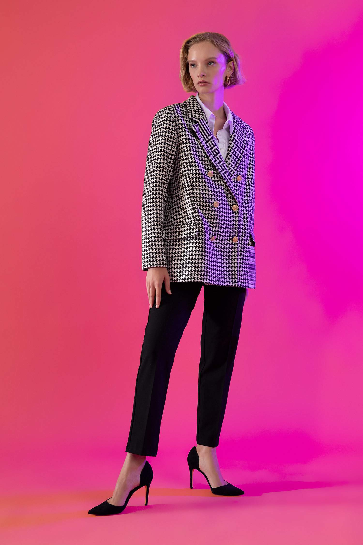 Oversize Fit Tweed Blazer