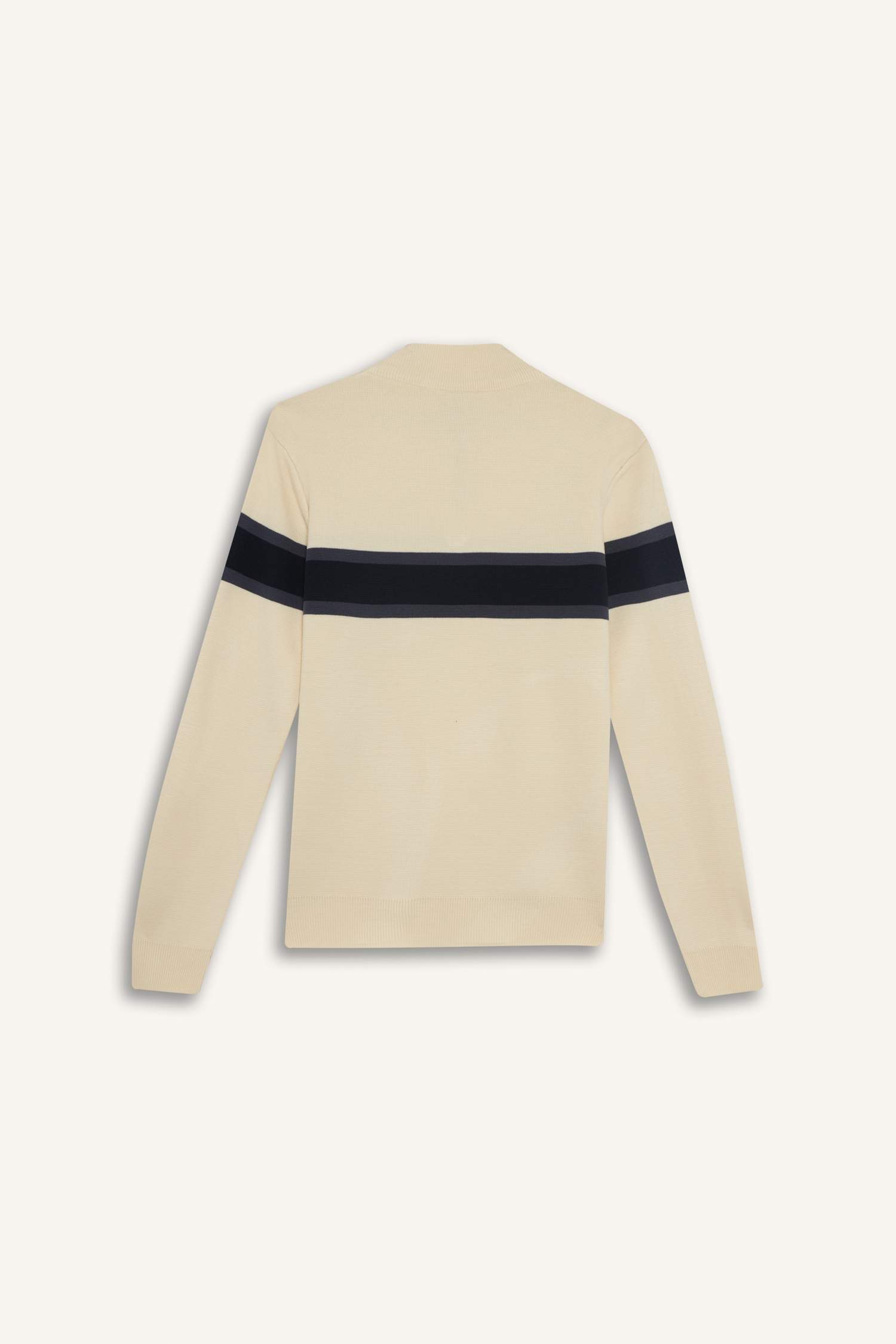 Pull slim à col montant zippé à blocs de couleur