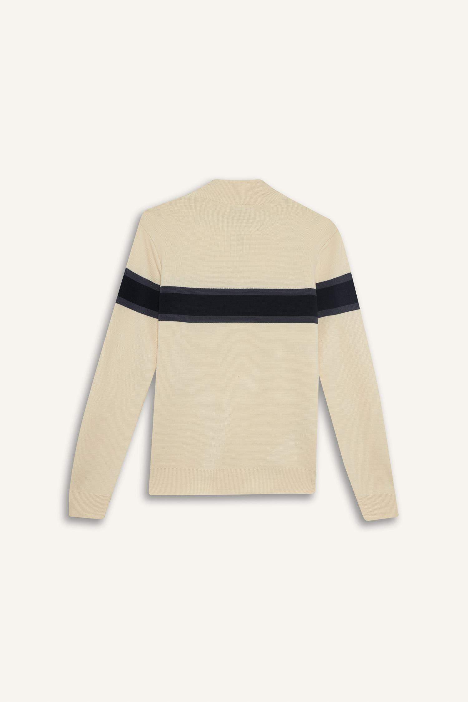 Slim Fit Zippered Turtleneck Knitwear Pullover