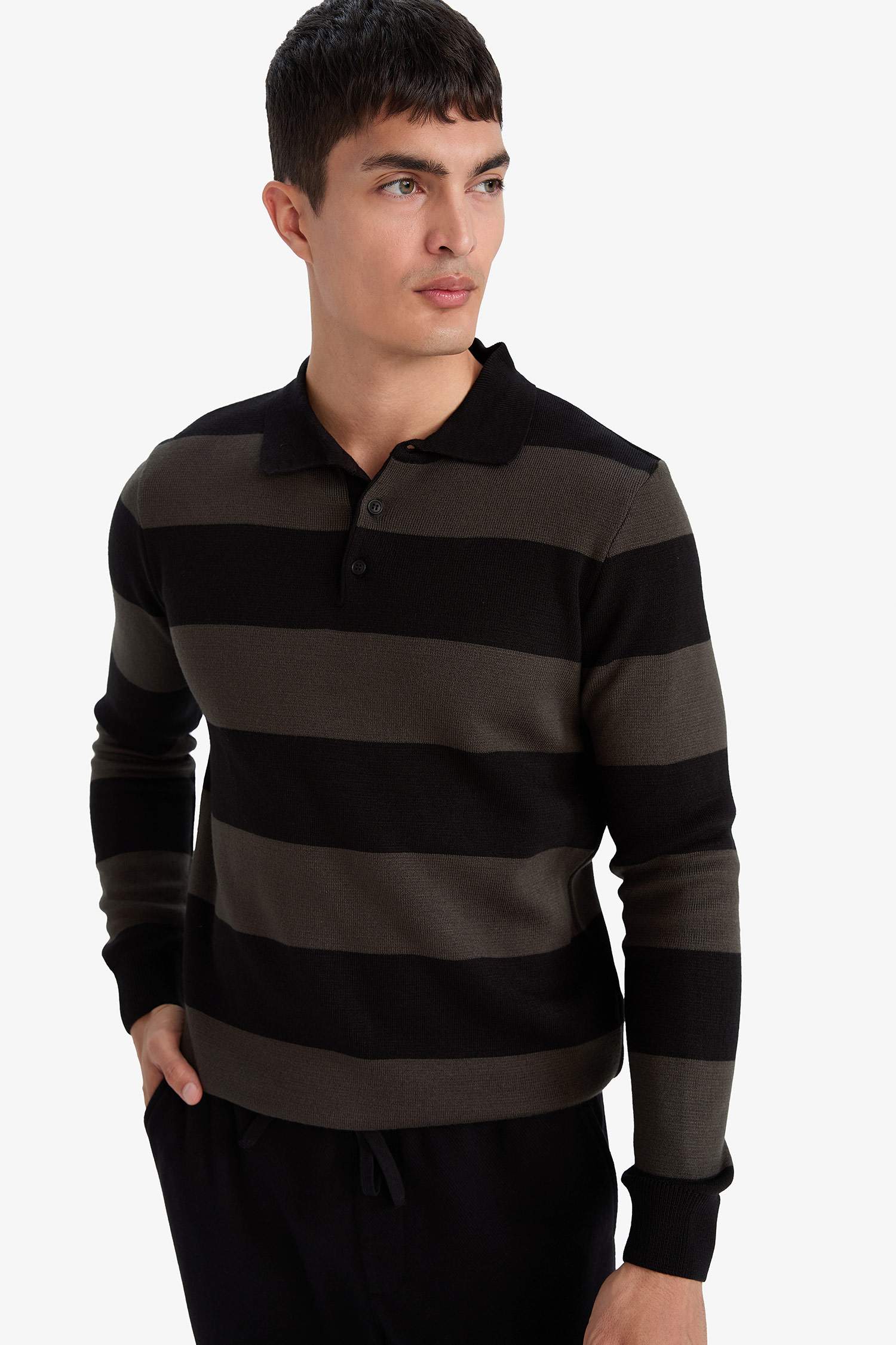 Standard Fit Polo Collar Knitwear Pullover