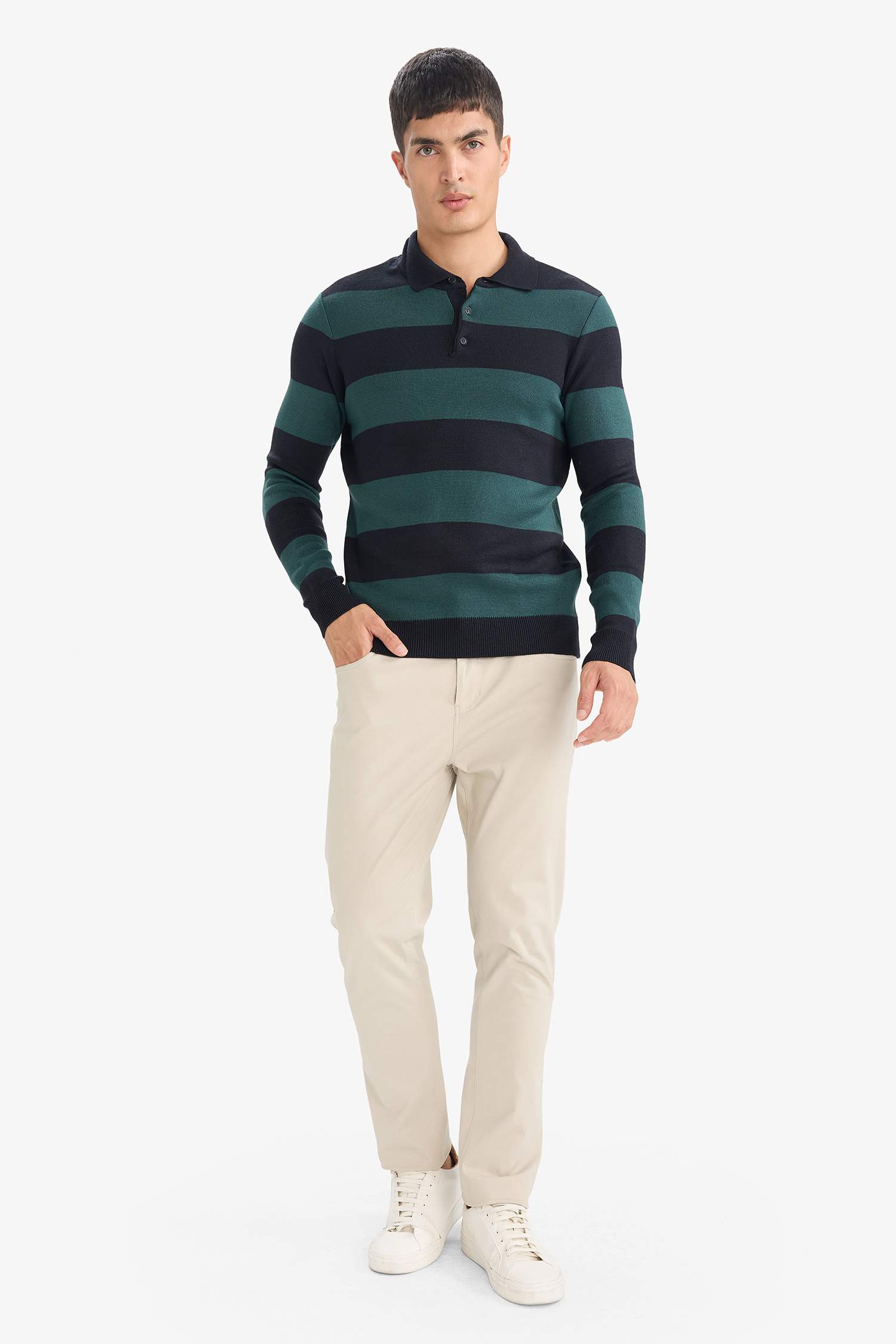 Standard Fit Polo Collar Knitwear Pullover