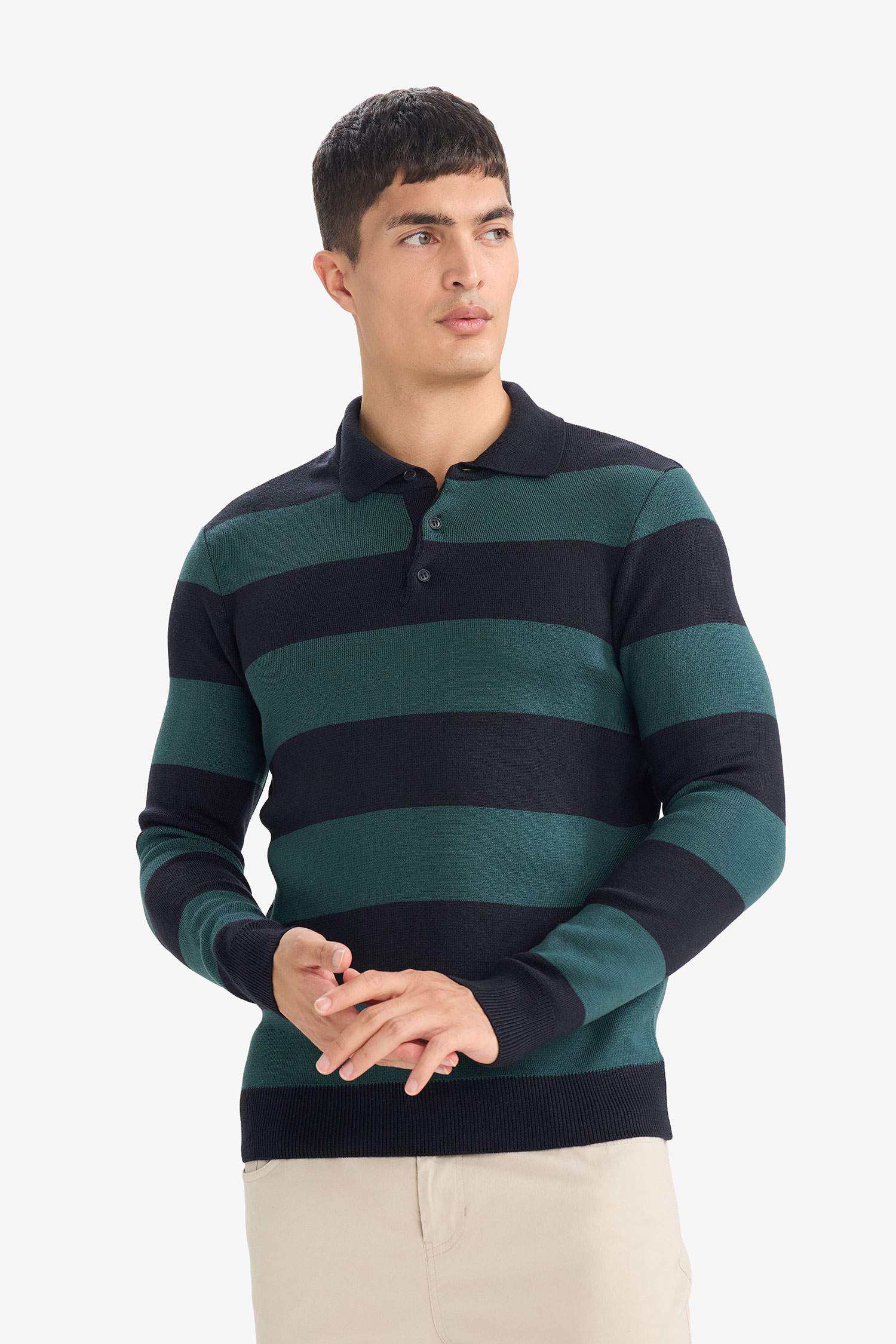 Standard Fit Polo Collar Knitwear Pullover