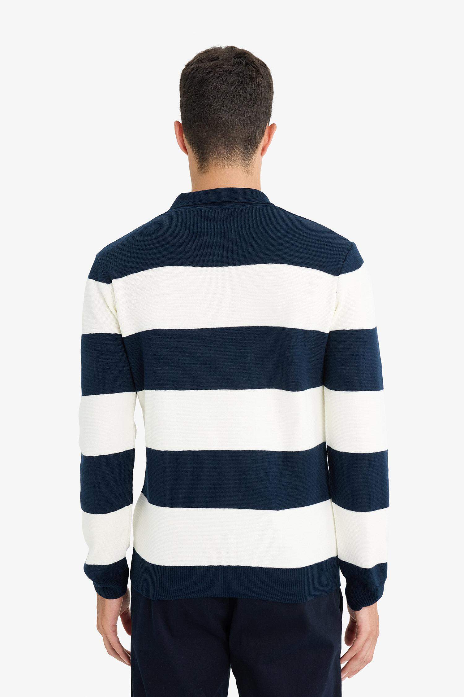 بلوفر تريكو قصة عادية بياقة بولو