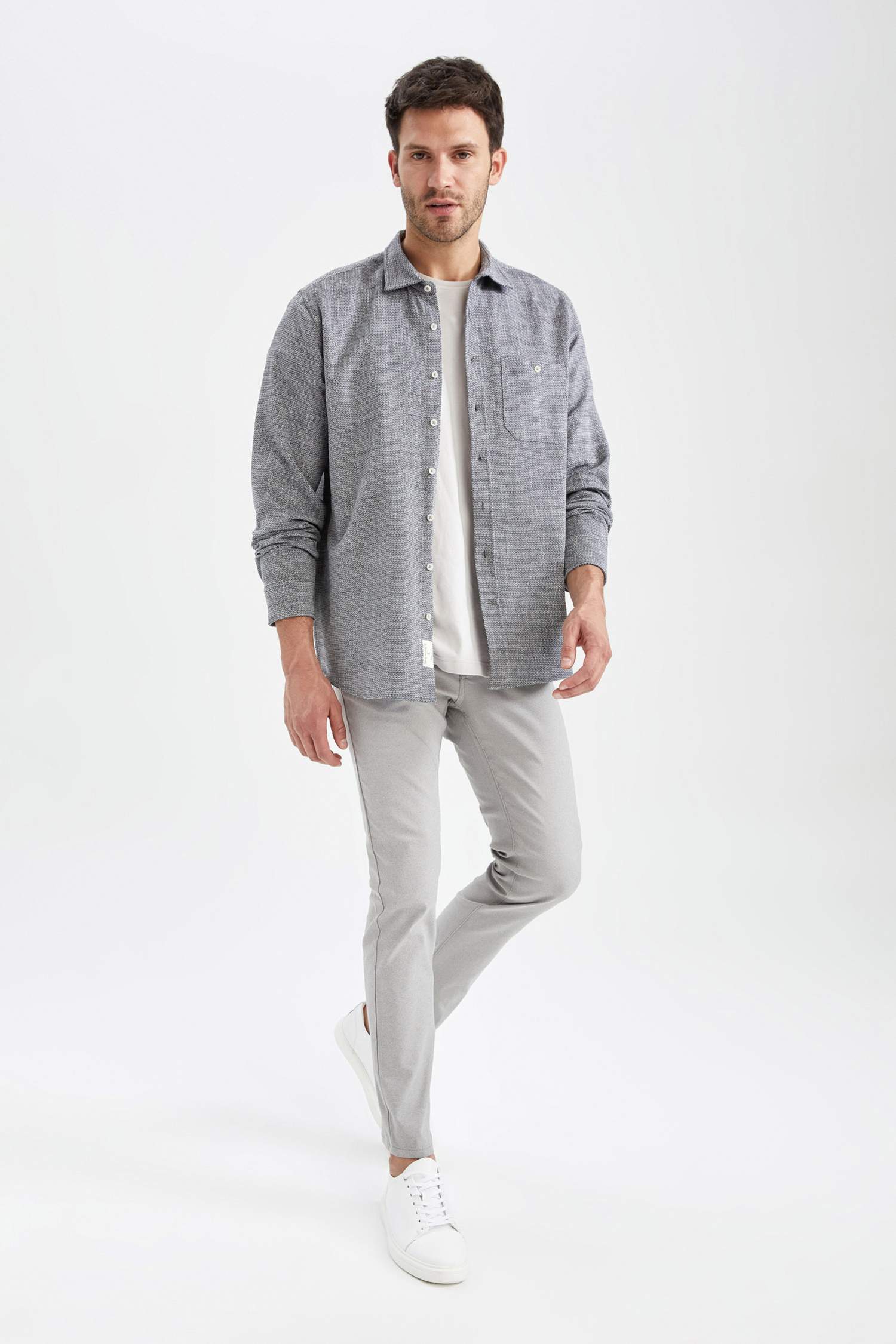 Regular Fit Long Sleeve Shirt - Green Abstract Umbrellas main image 0