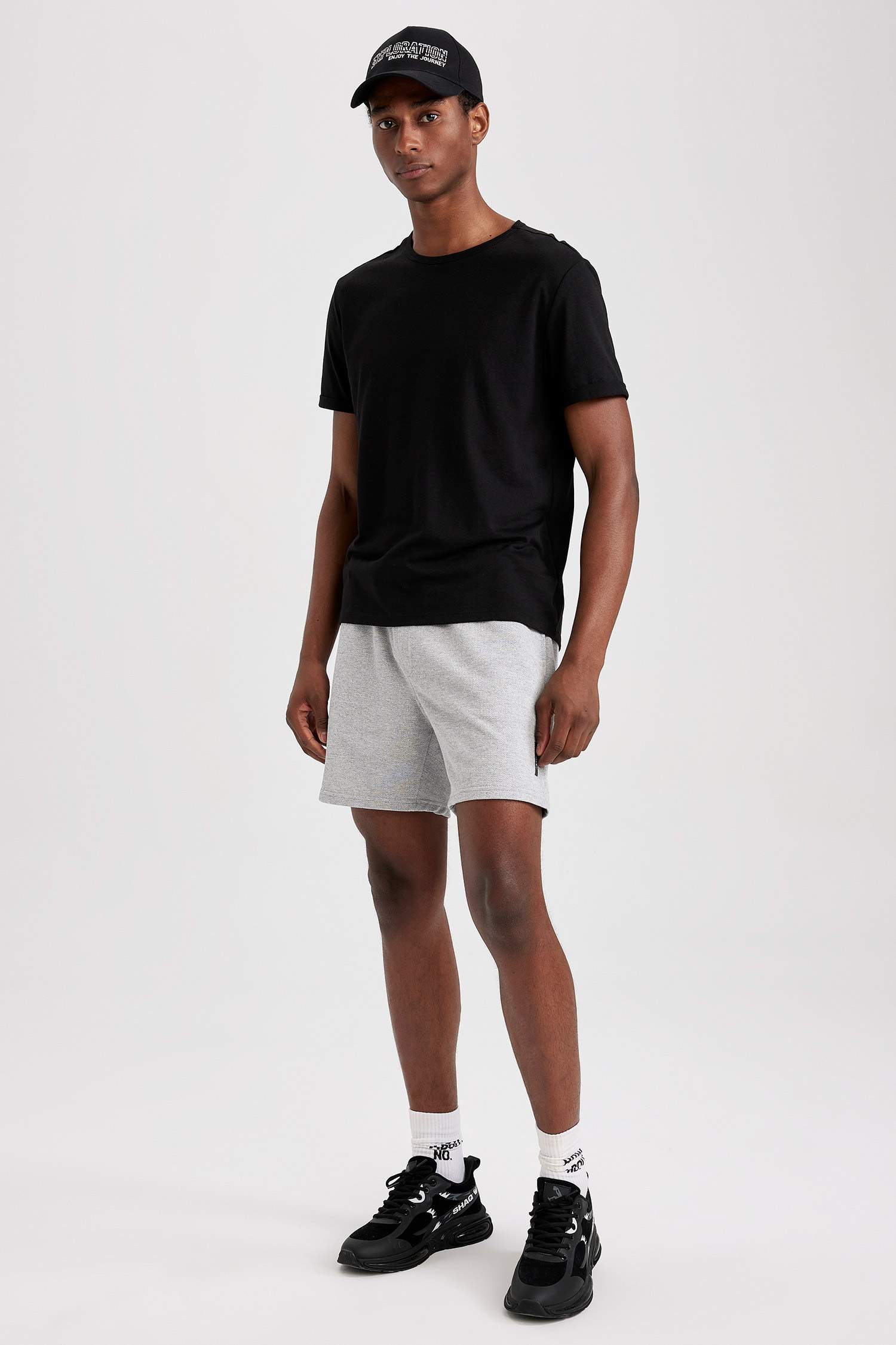 Slim Fit Thin Sweatshirt Fabric Shorts