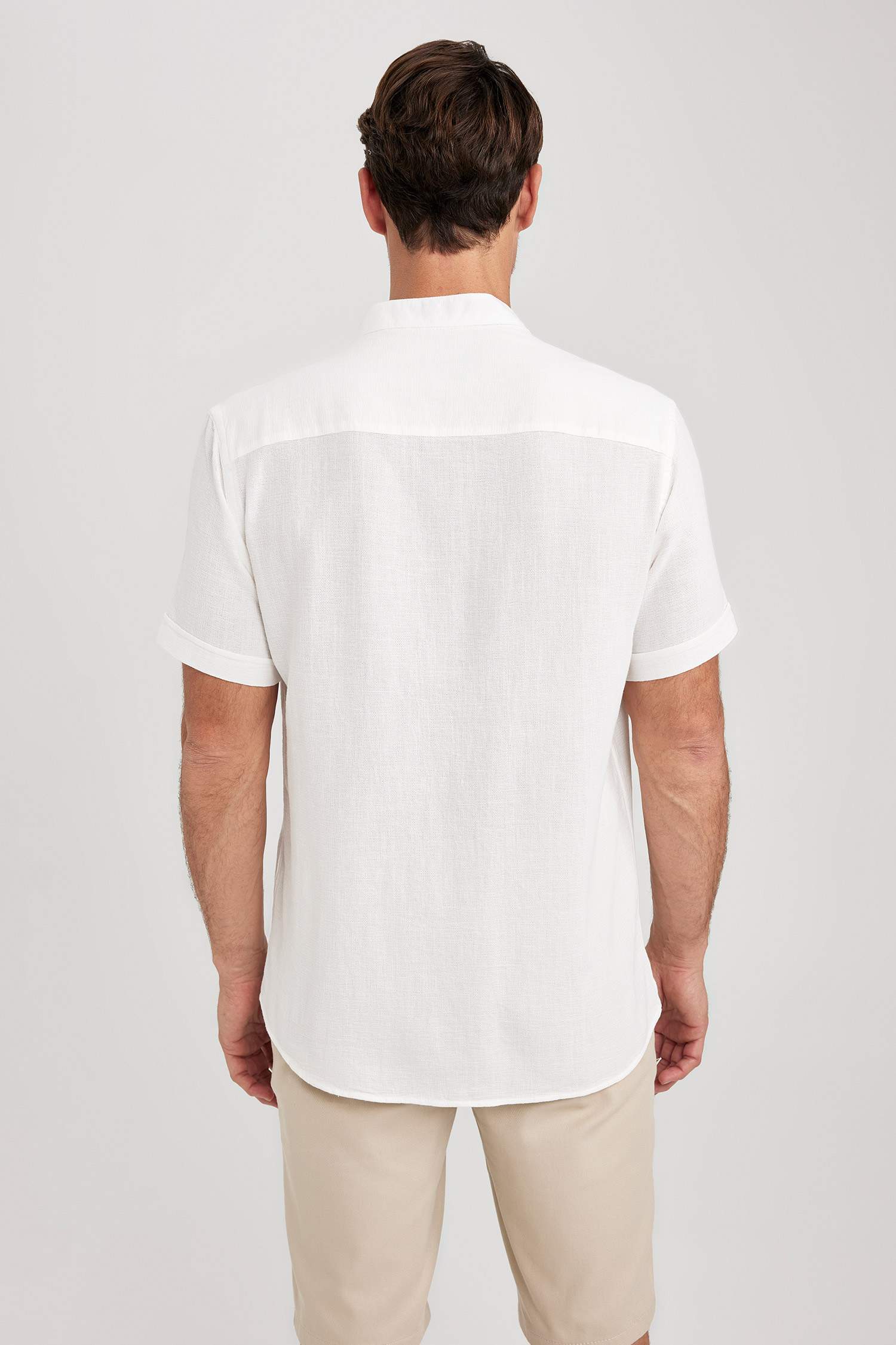 Regular Fit Dog Collar Short Sleeve Shirt