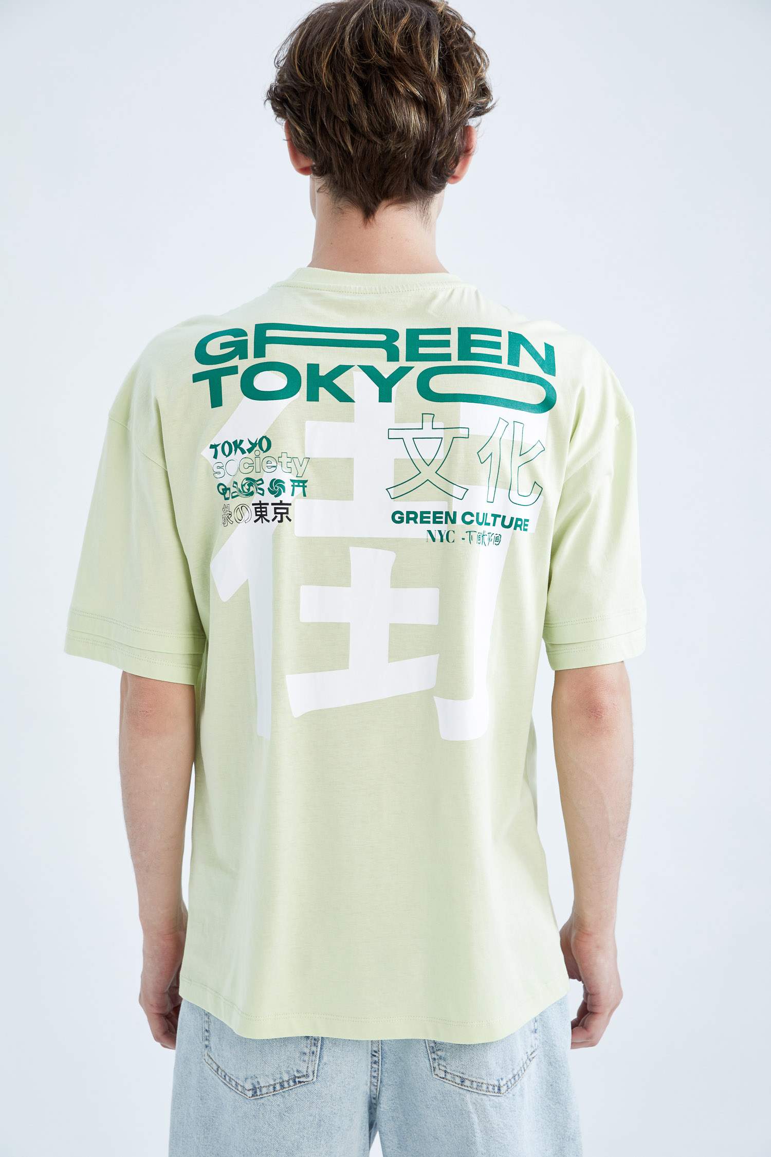 Comfort Fit Bisiklet Yaka Baskılı Kısa Kollu %100 Pamuk Tişört