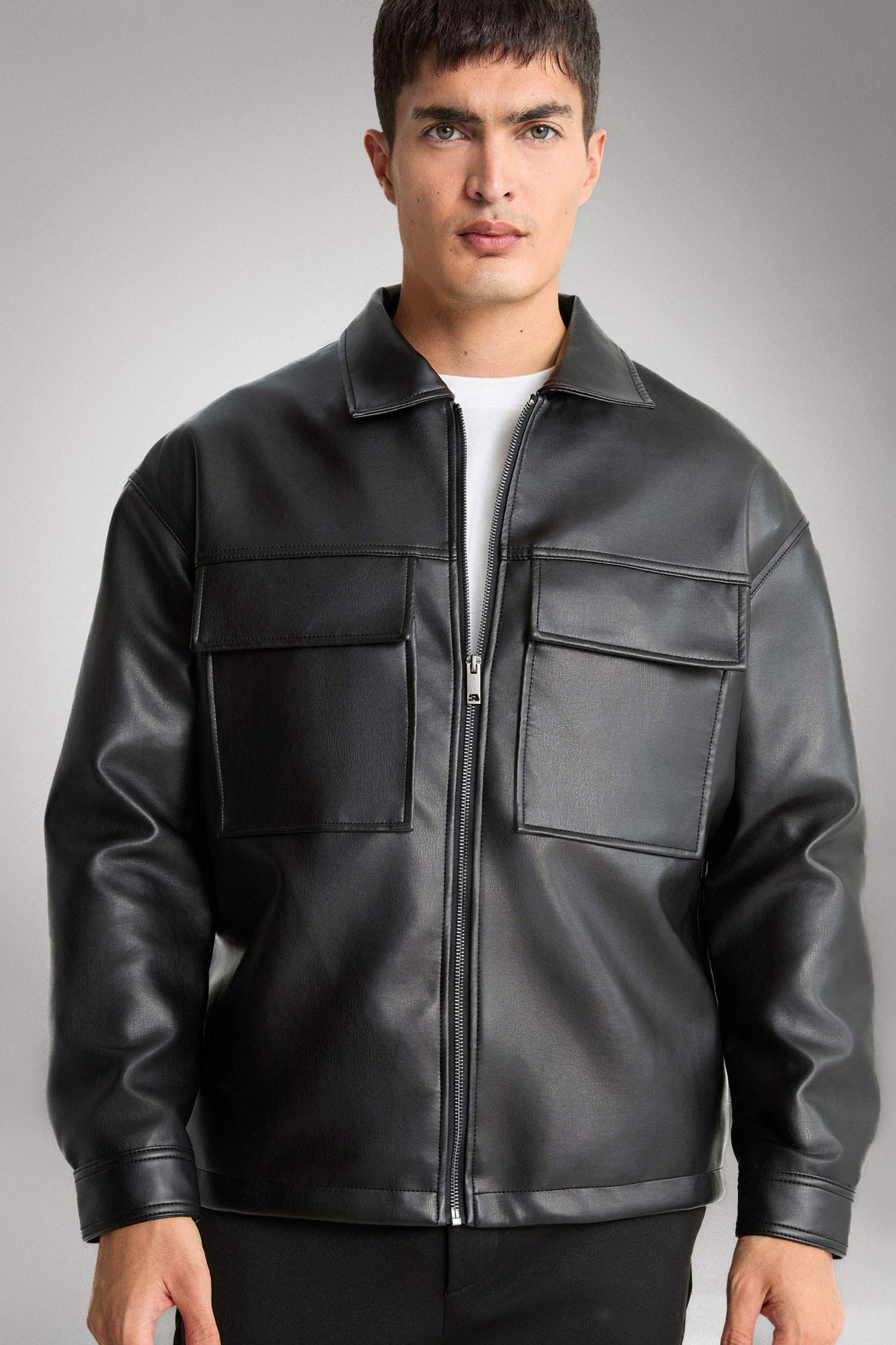 Oversize Fit Shirt Collar Waterproof Jacket