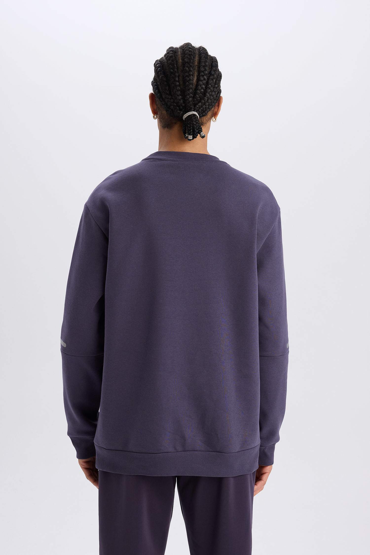 DeFactoFit Standart Fit Bisiklet Yaka Kalın Sporcu Sweatshirt