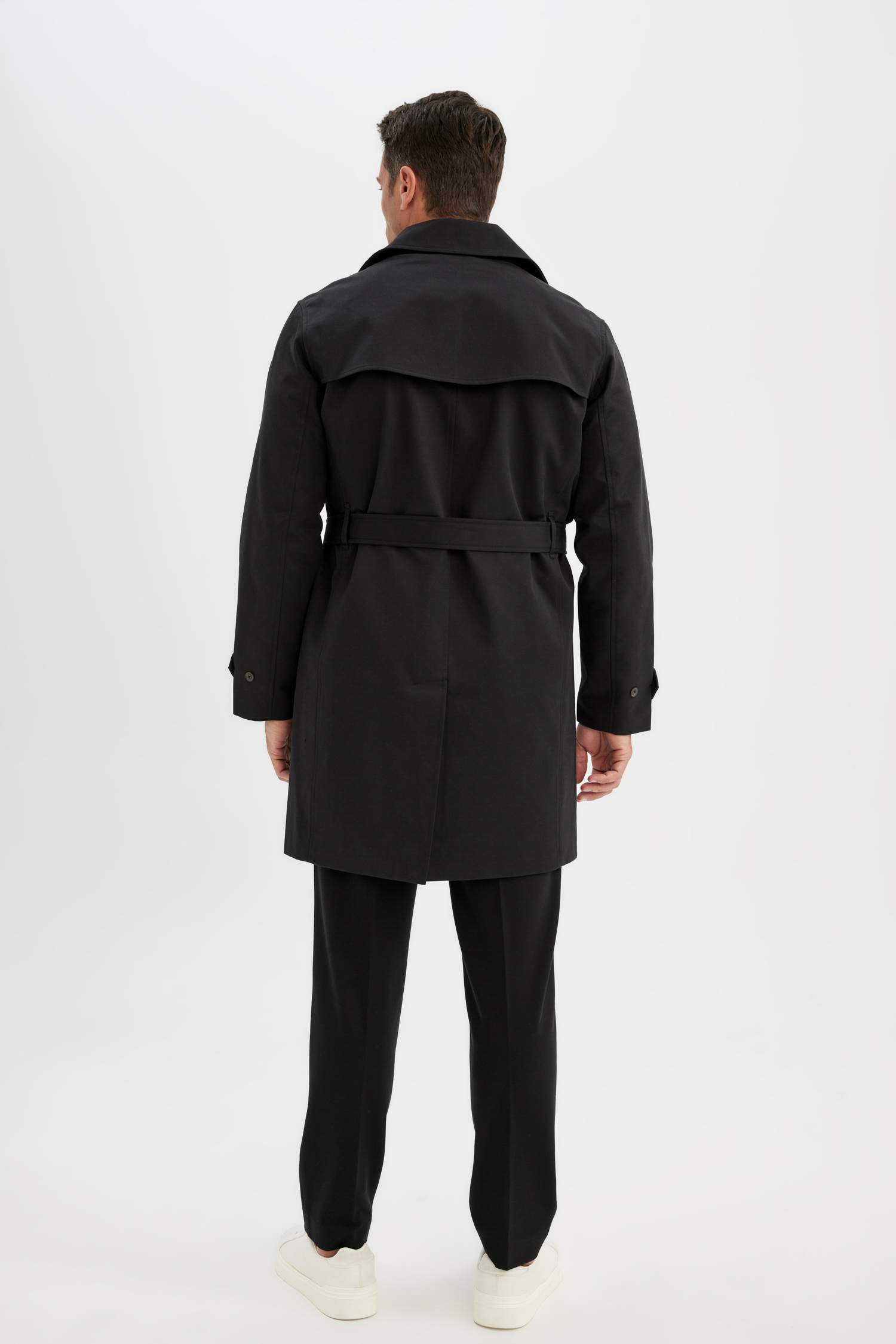 Rüzgarlık Detaylı Trençkot Su Geçirmez Gömlek Yaka Astarlı Düğmeli Kemer Detaylı Apoletli 