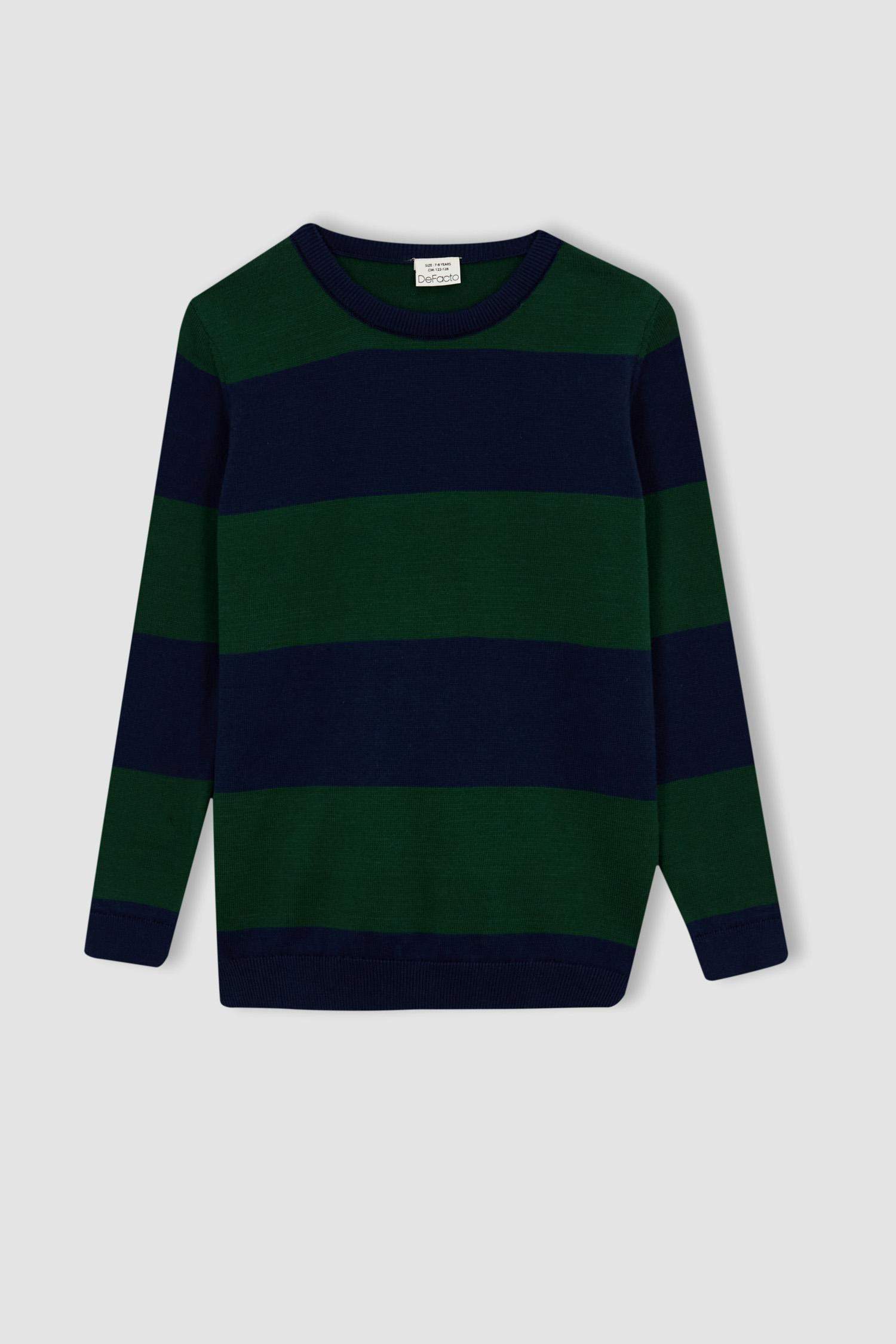 Пуловер стандартного кроя с круглым вырезом из хлопка для мальчиков