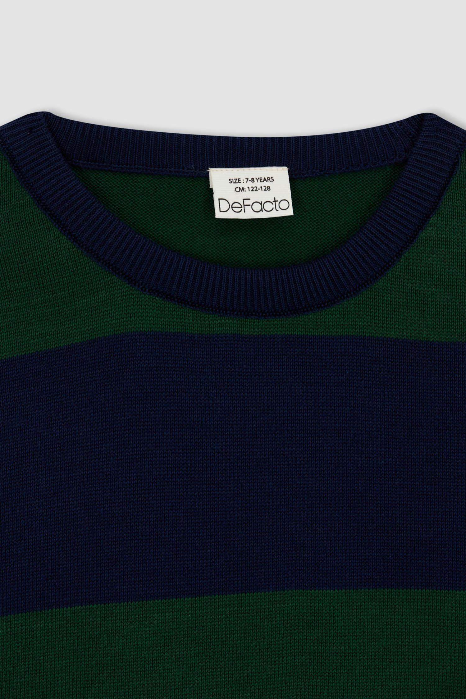 Пуловер стандартного кроя с круглым вырезом из хлопка для мальчиков