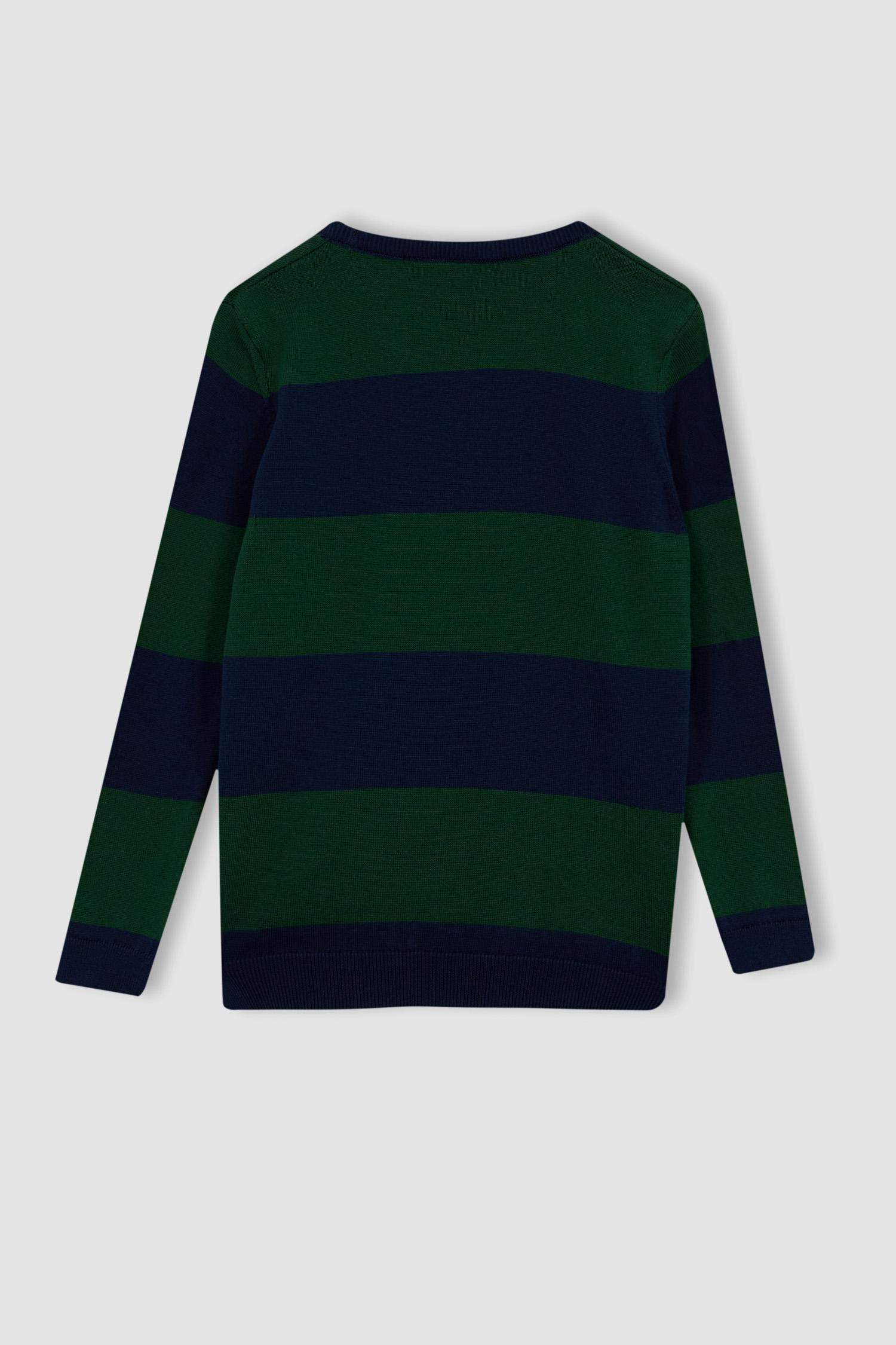 Пуловер стандартного кроя с круглым вырезом из хлопка для мальчиков