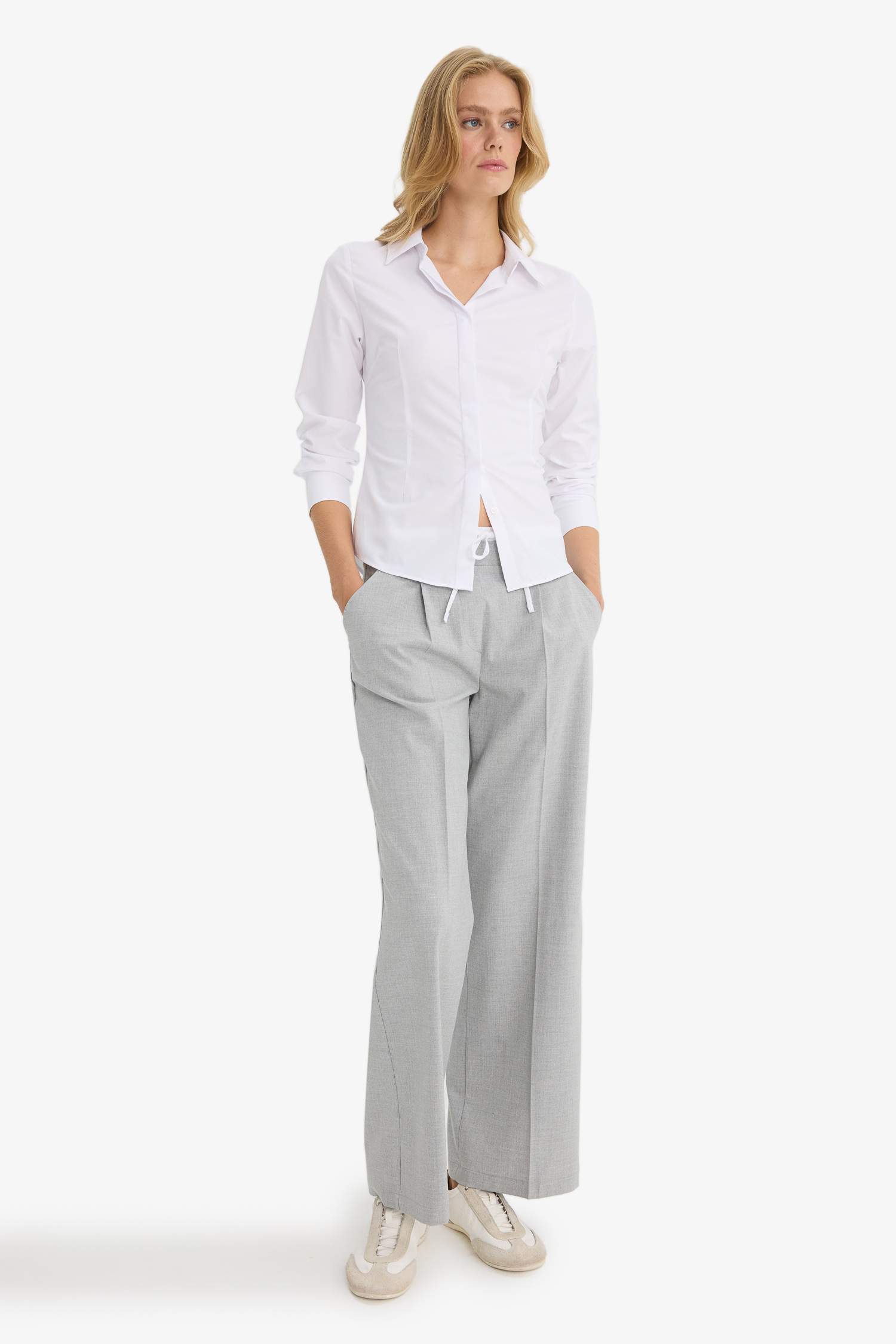 Chemise en bengaline à manches longues Coupe ajustée