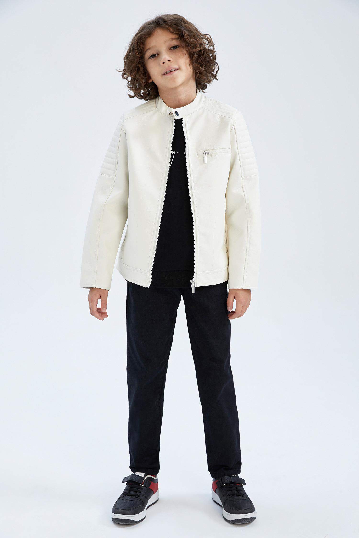 Ұлдарға белдік жаға ПУ Күртеше