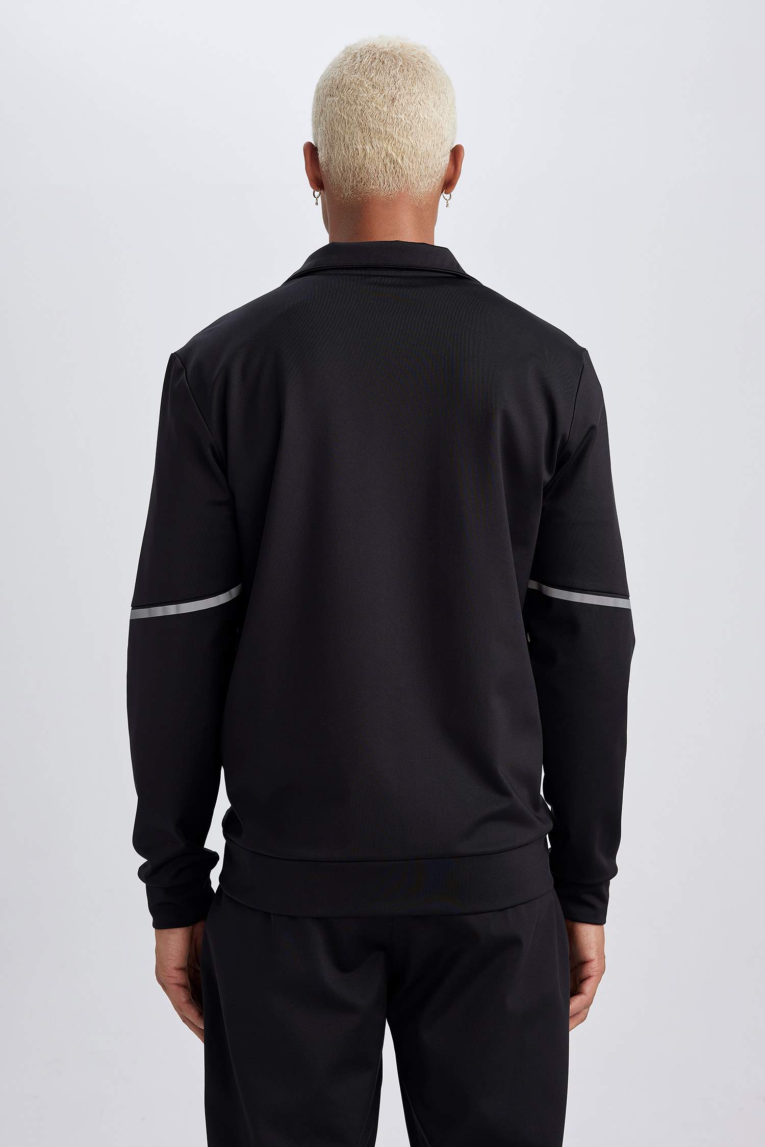 DeFactoFit Slim Fit Scuba Diving Fabric Zippered Sweatshirt