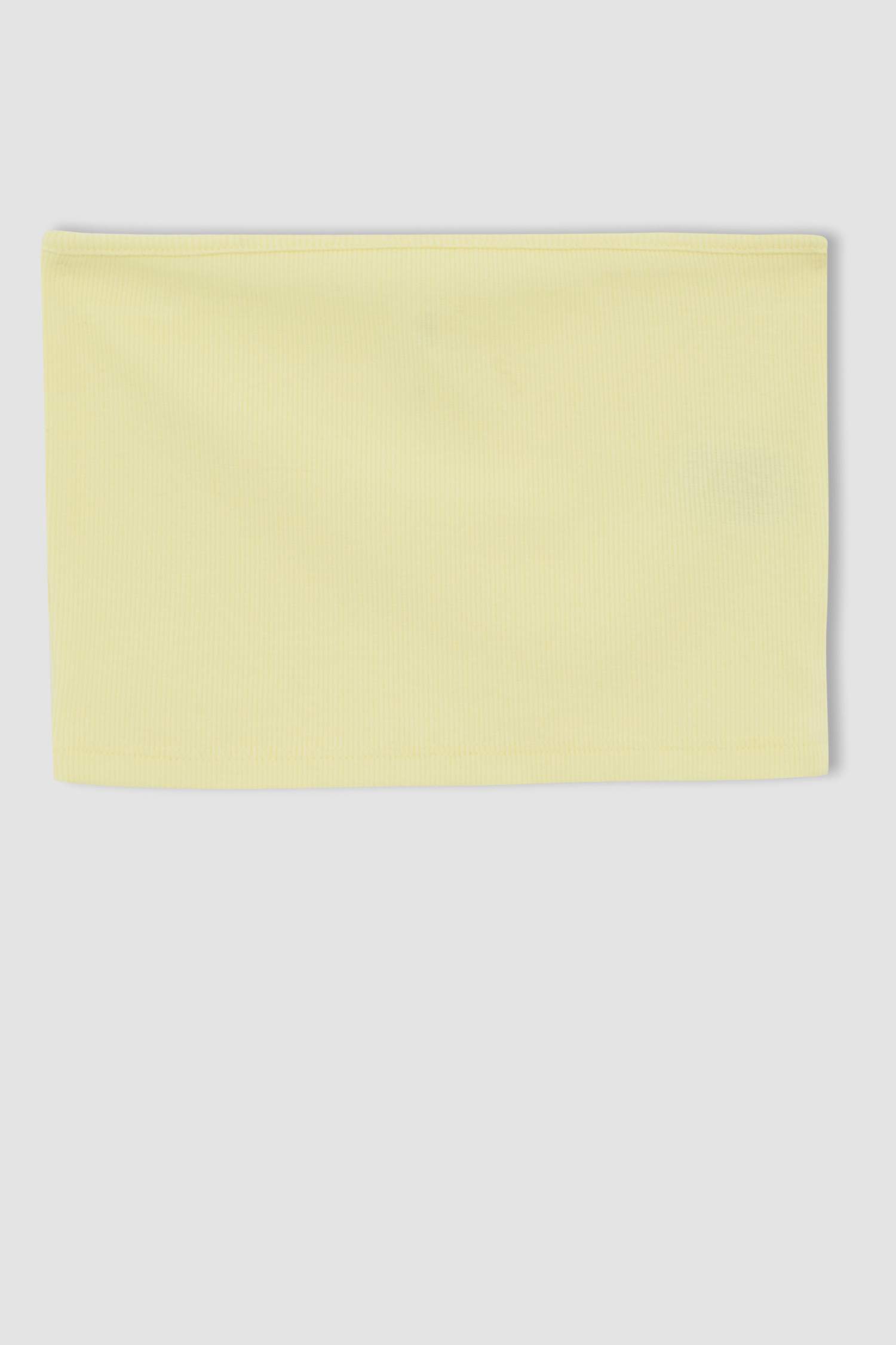 بلوزة مضلع سليم فيت بدون حمالات