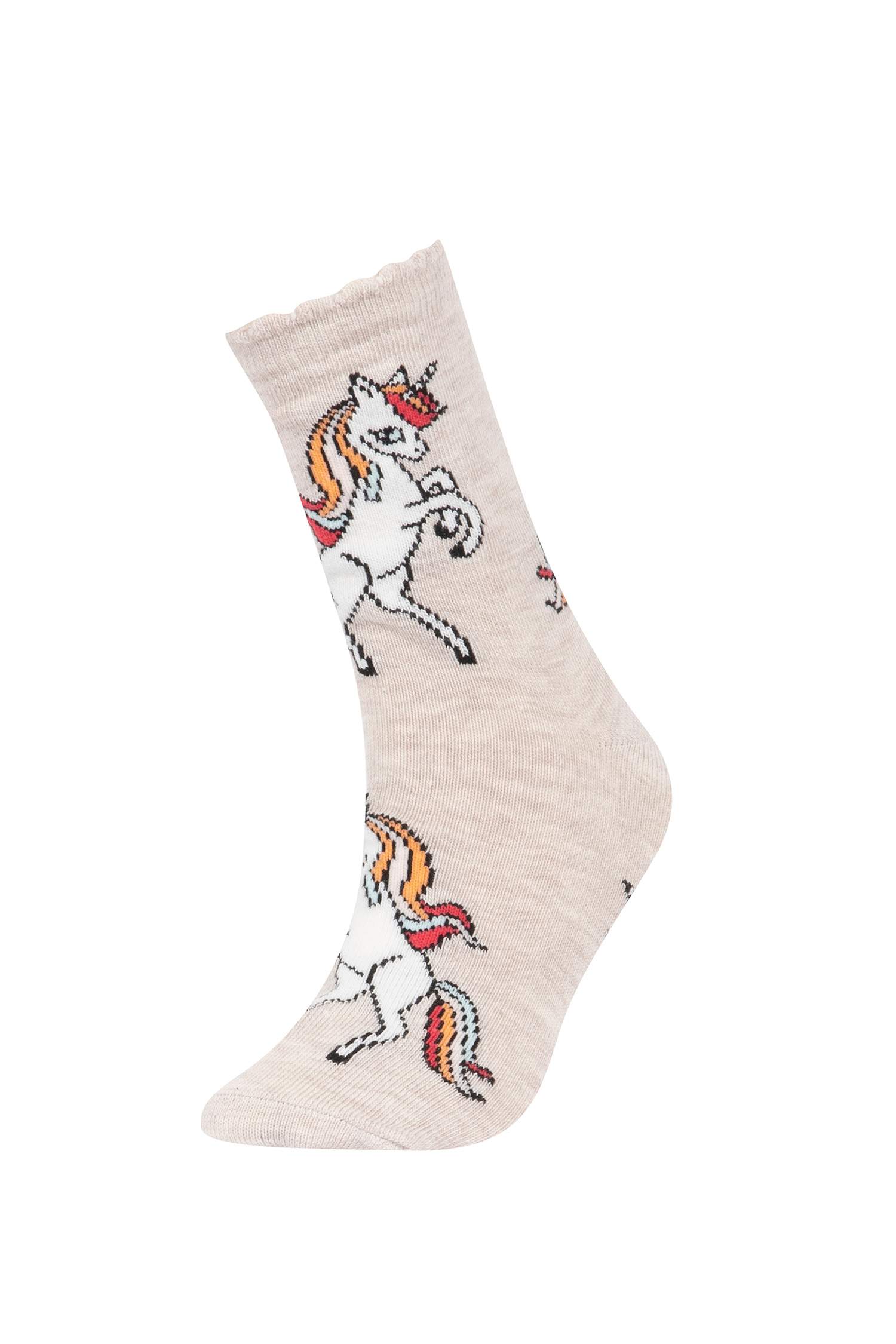 Chaussettes Longues Coton pour Fille - 5 Paires