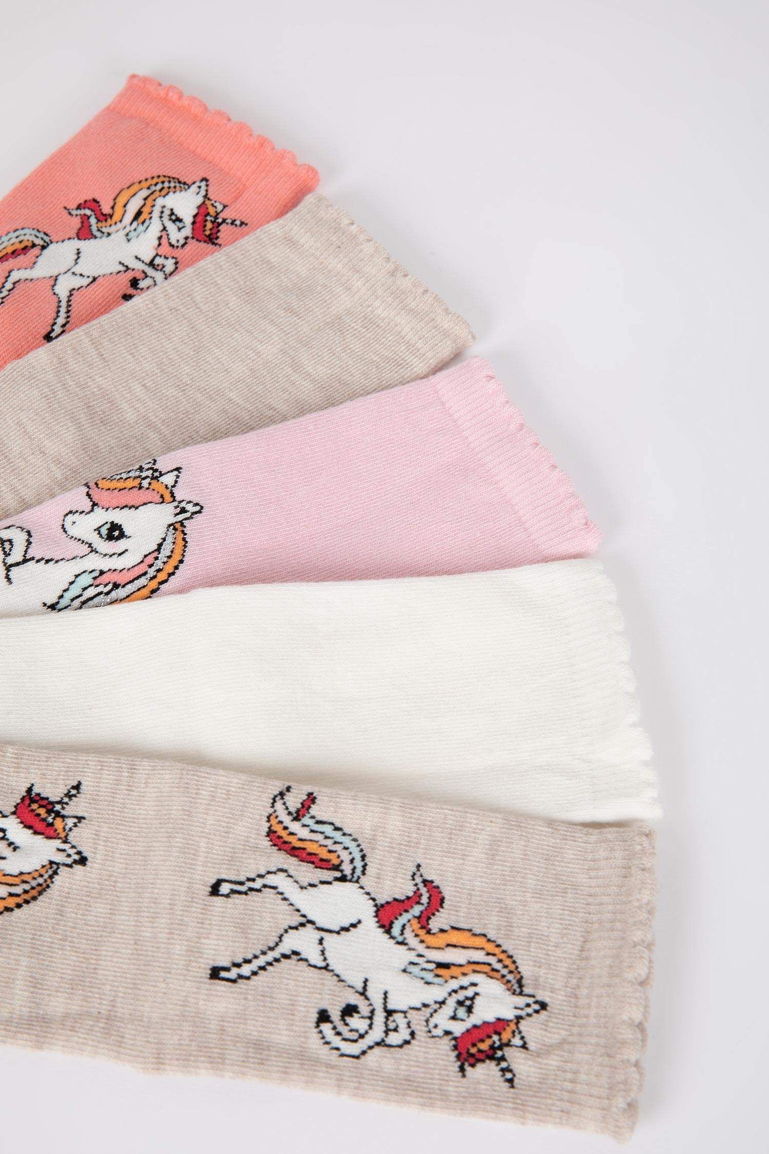 Chaussettes Longues Coton pour Fille - 5 Paires