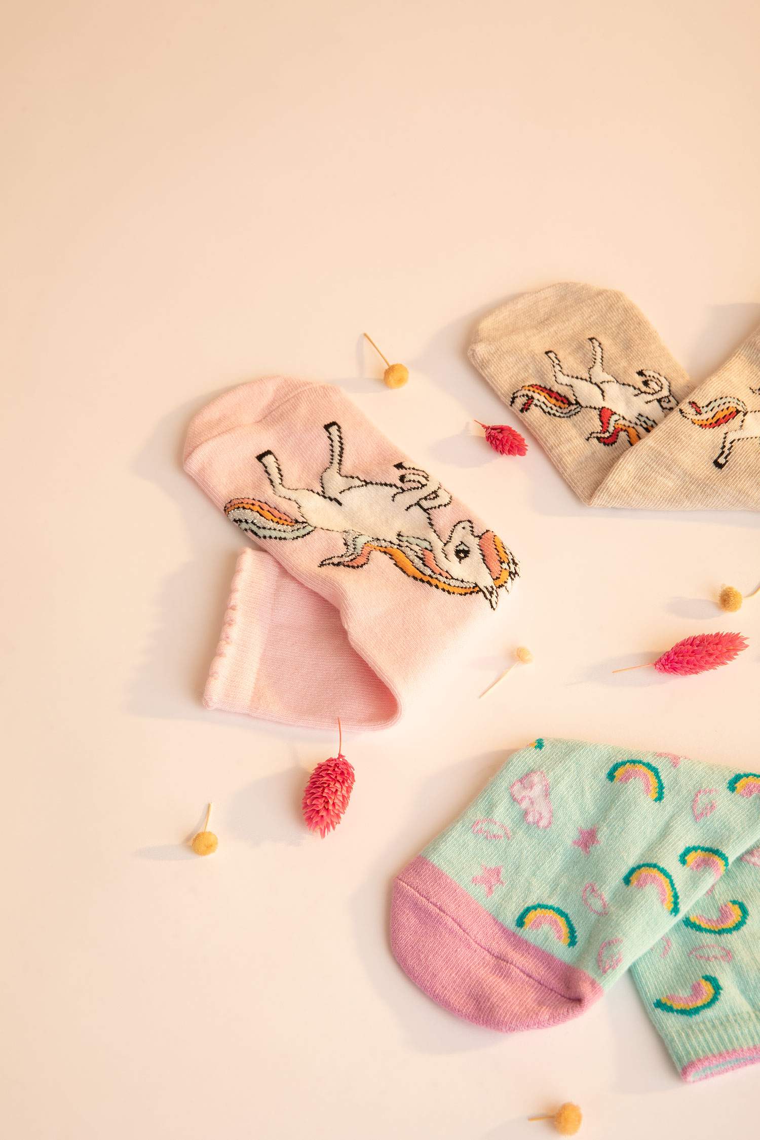 Chaussettes Longues Coton pour Fille - 5 Paires