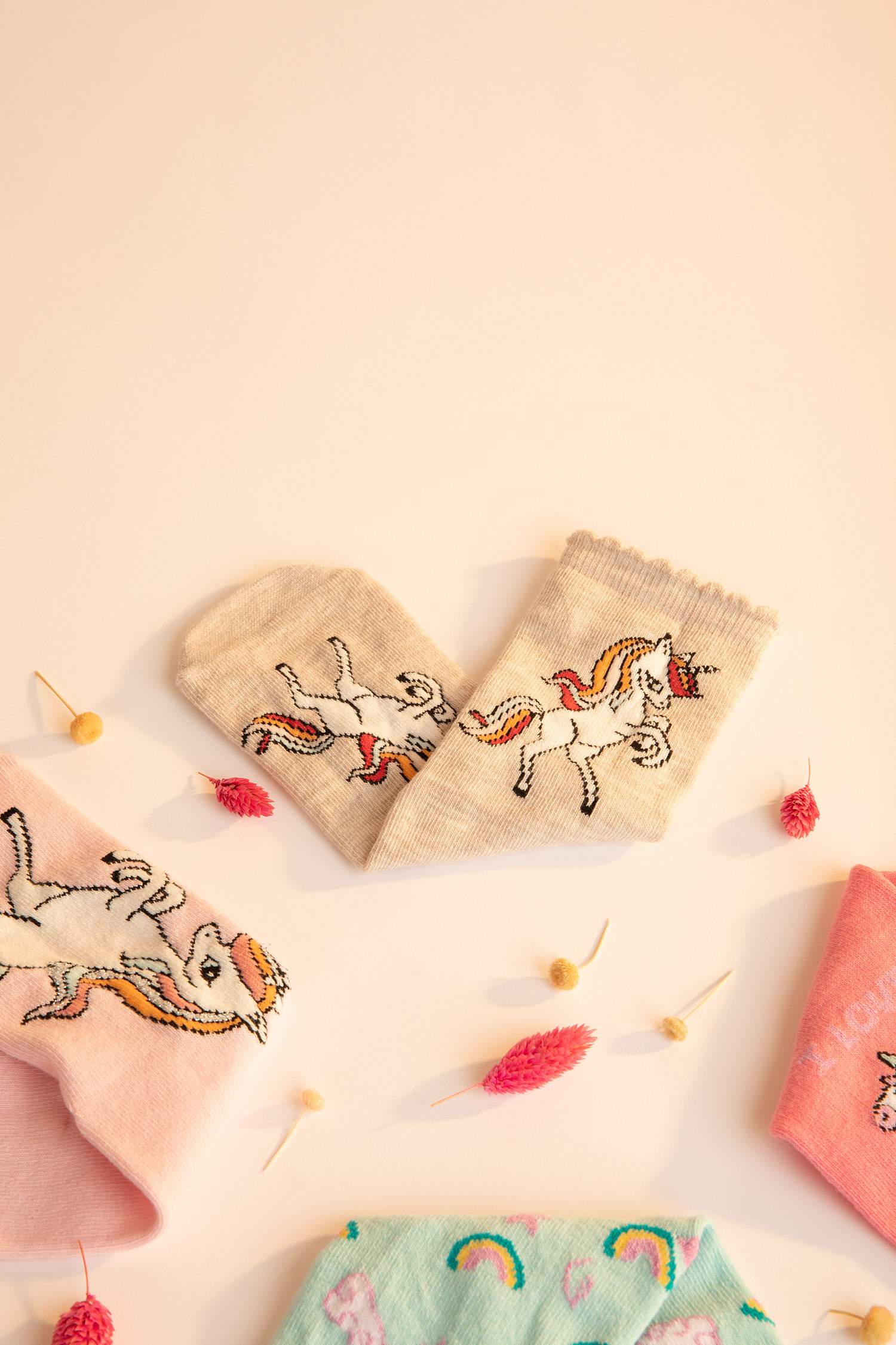 Chaussettes Longues Coton pour Fille - 5 Paires