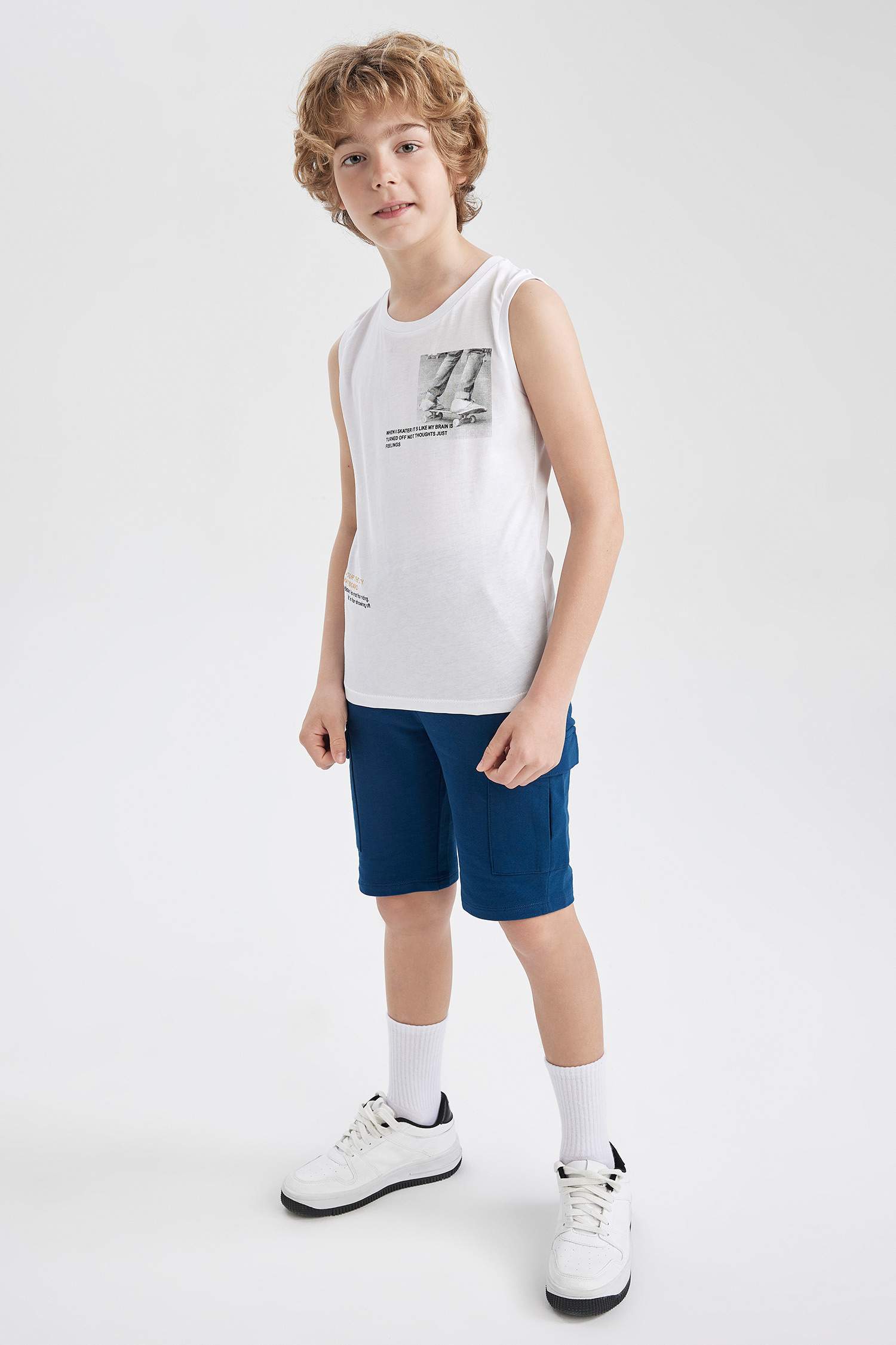 Ecru BOYS & TEENS Boy Crew Neck Singlet 2630938 | DeFacto