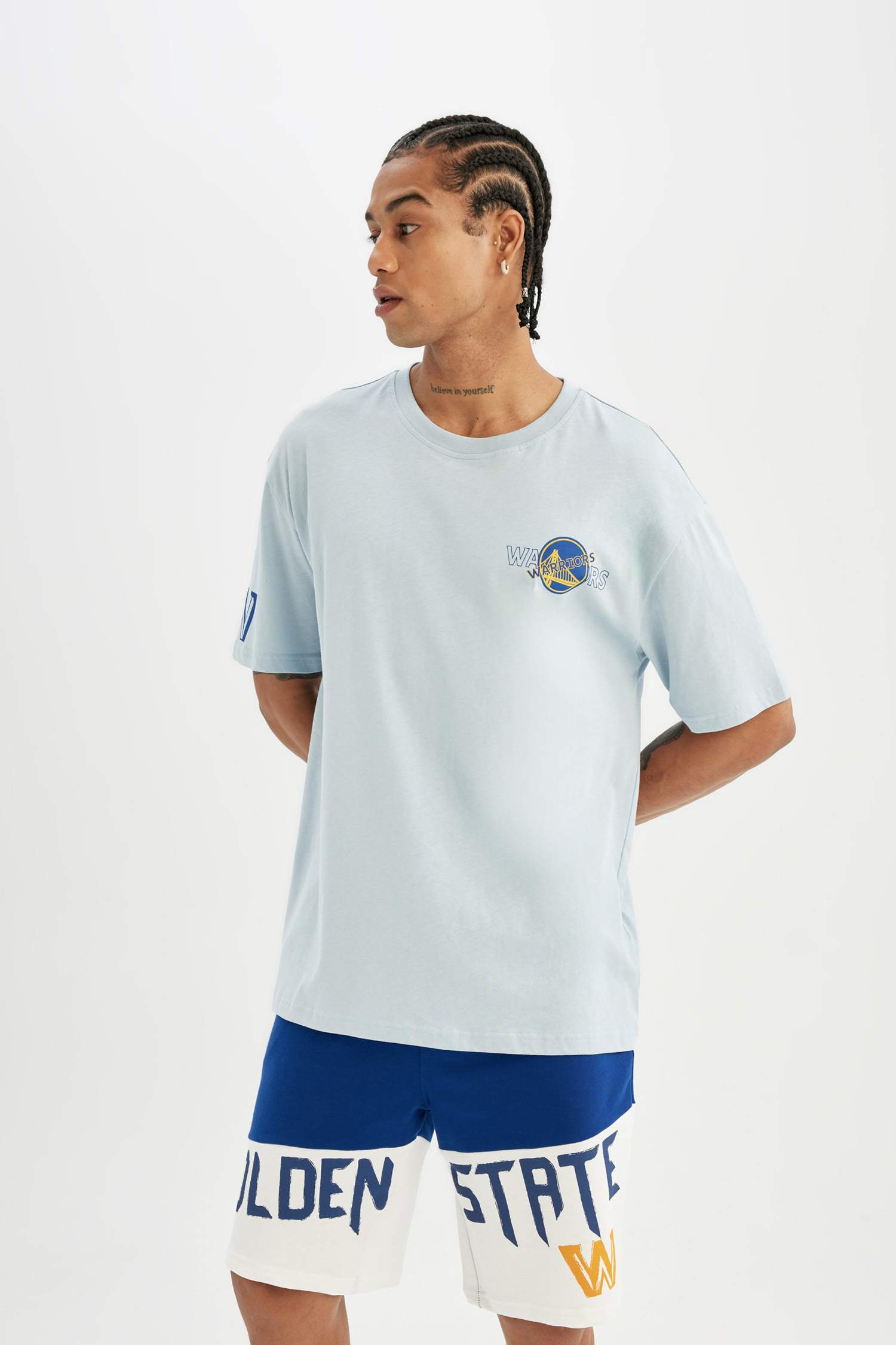 DeFactoFit NBA Golden State Warriors Lisanslı Regular Fit %100 Pamuk Şort