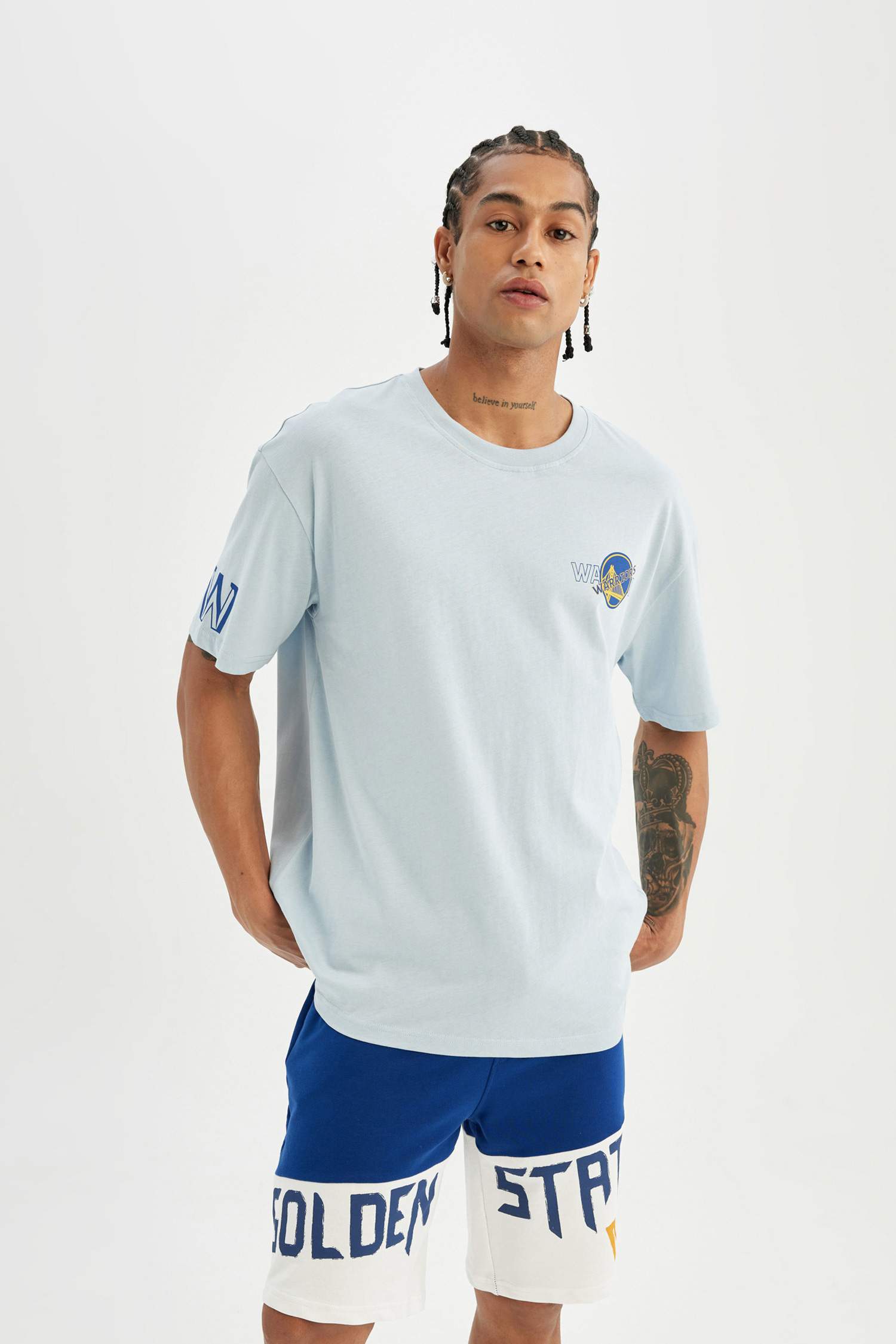 DeFactoFit NBA Golden State Warriors Lisanslı Regular Fit %100 Pamuk Şort