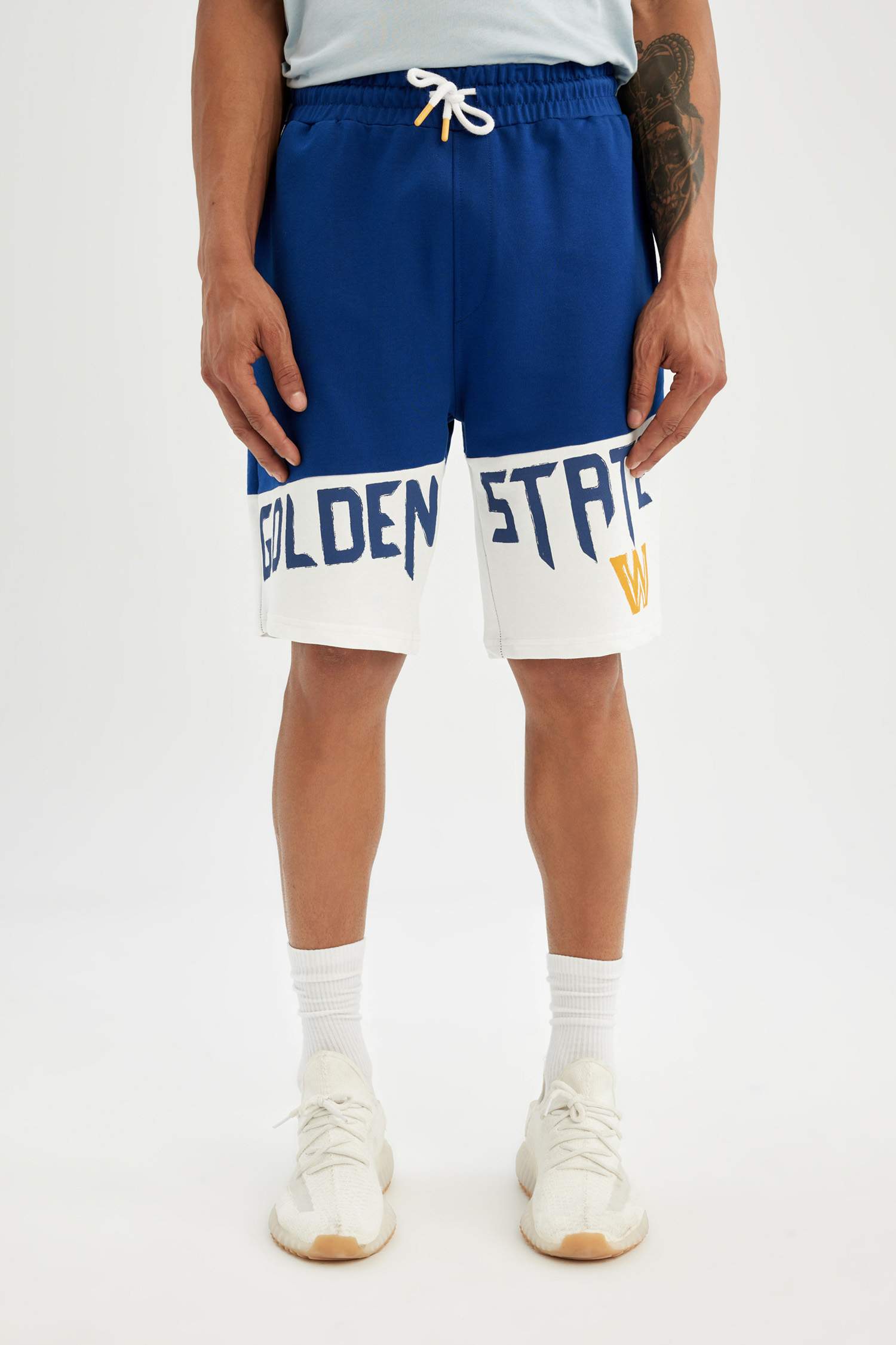 DeFactoFit NBA Golden State Warriors Lisanslı Regular Fit %100 Pamuk Şort
