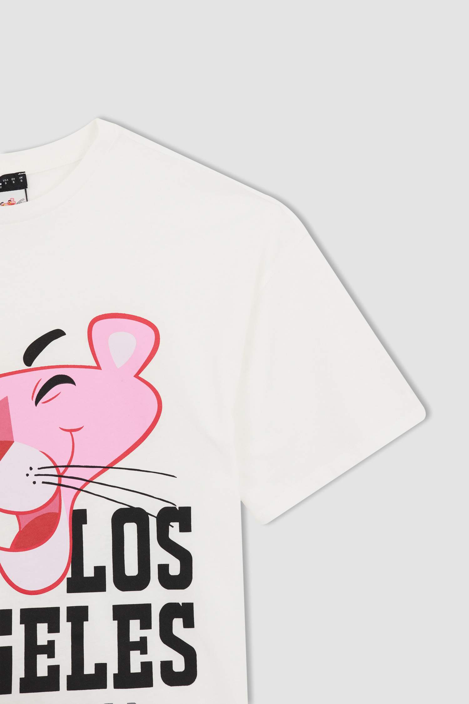 T-Shirt À Manches Courtes Oversıze Fıt Imprimé Pink Panther