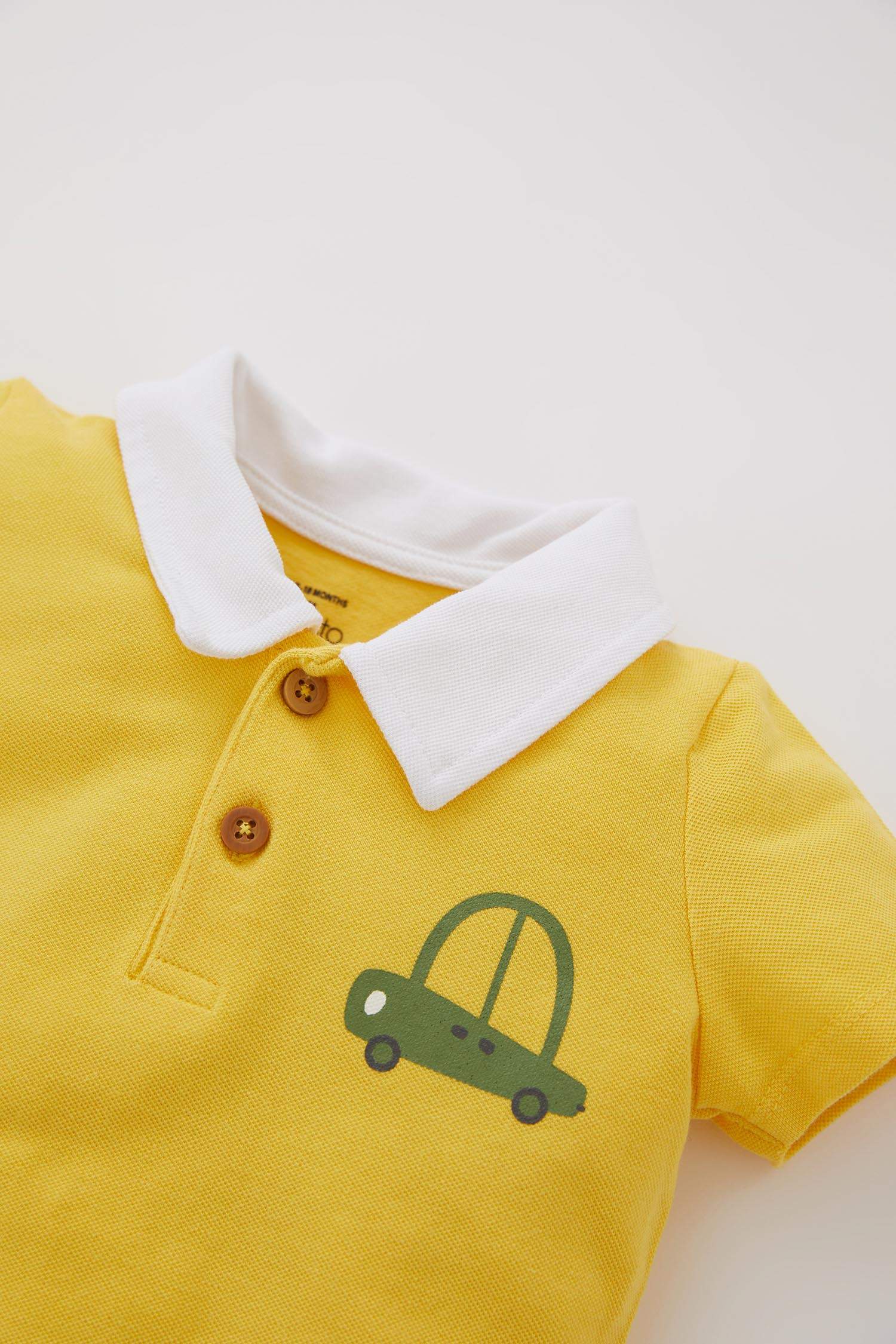 Боди стандартного кроя с воротником поло с коротким рукавом из хлопка